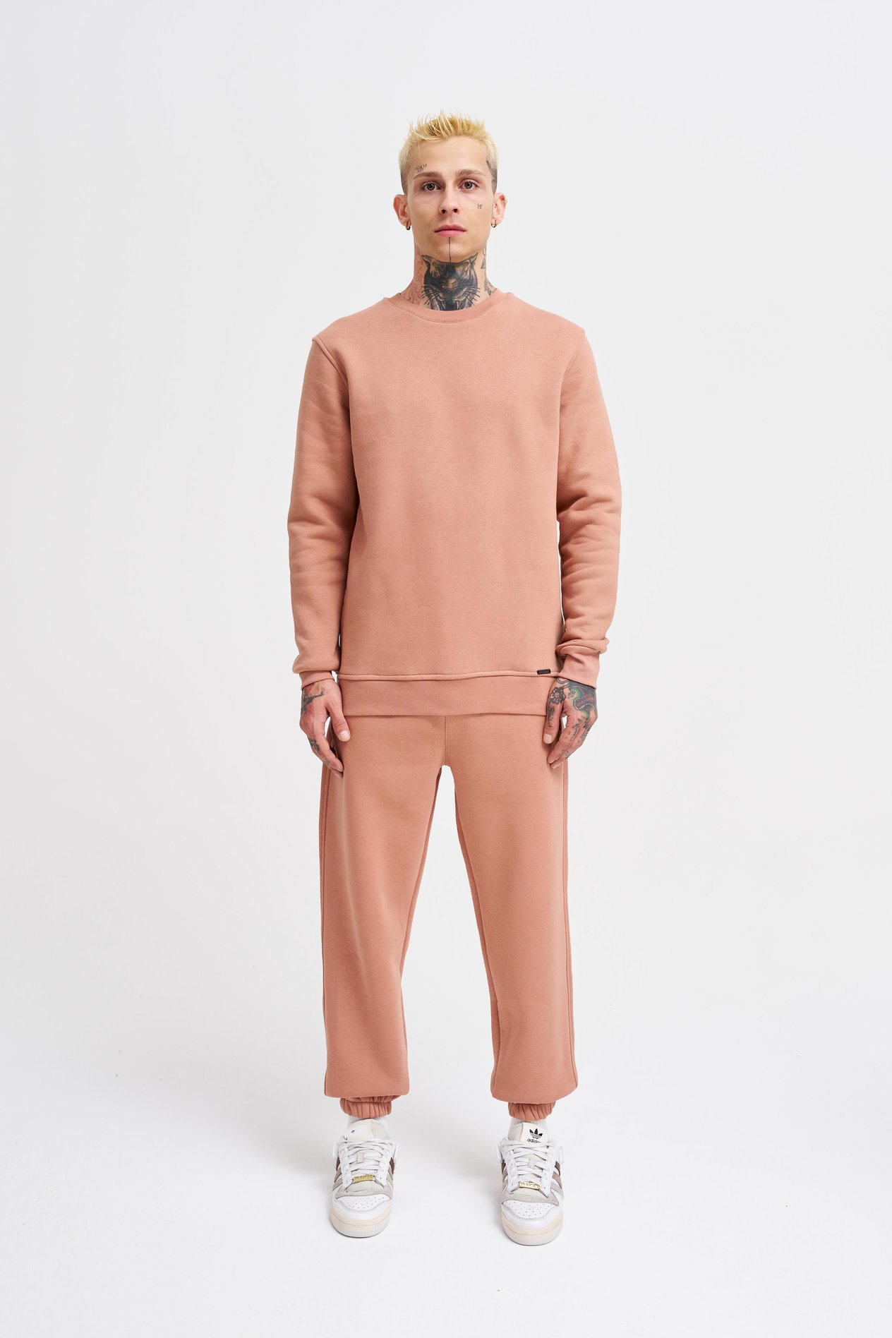 Erkek Bisiklet Yaka Basic Regular Bakır Sweatshirt