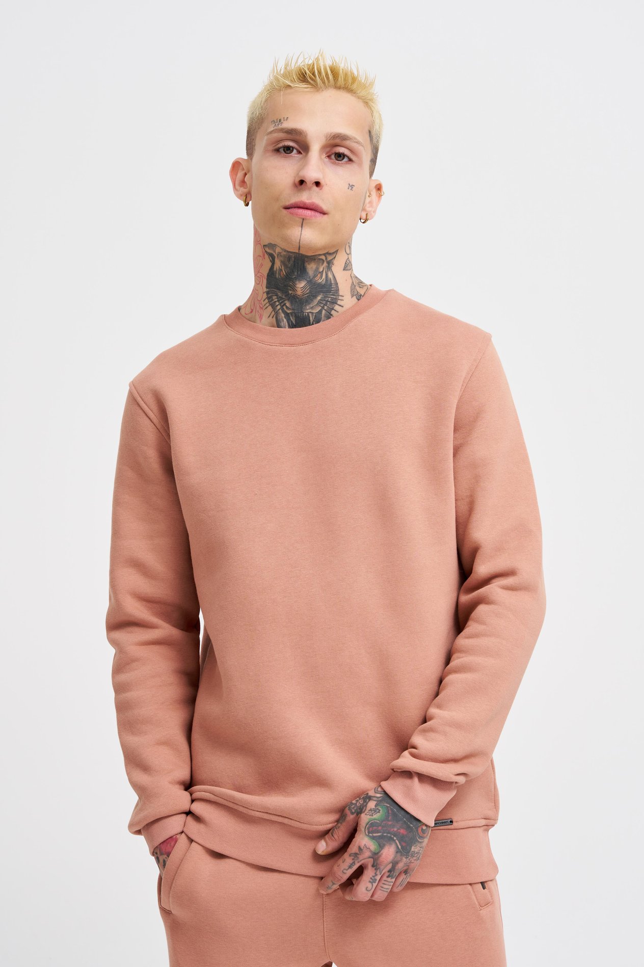 Erkek Bisiklet Yaka Basic Regular Bakır Sweatshirt