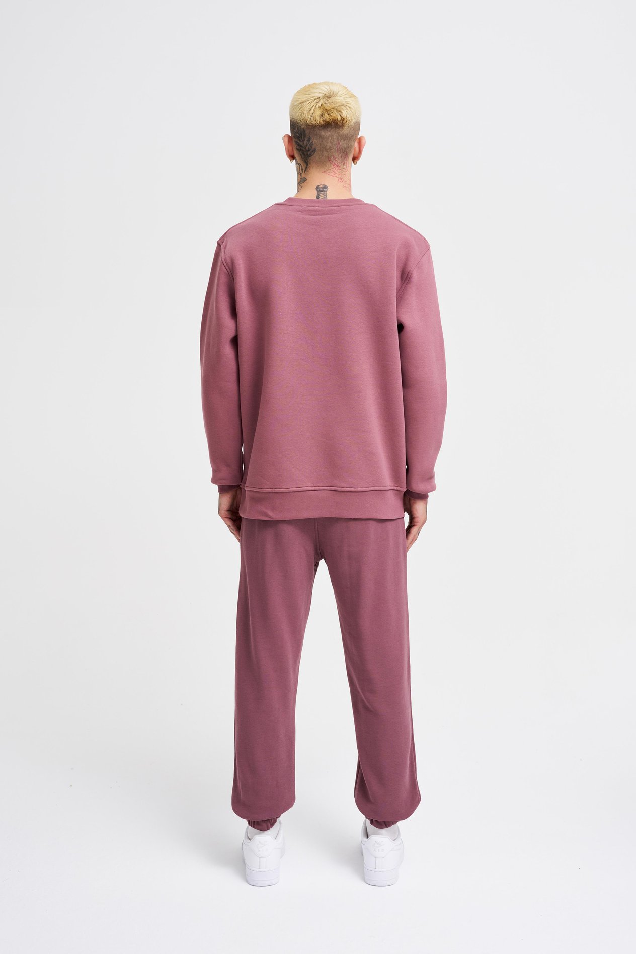 Erkek Bisiklet Yaka Basic Regular Mürdüm Sweatshirt