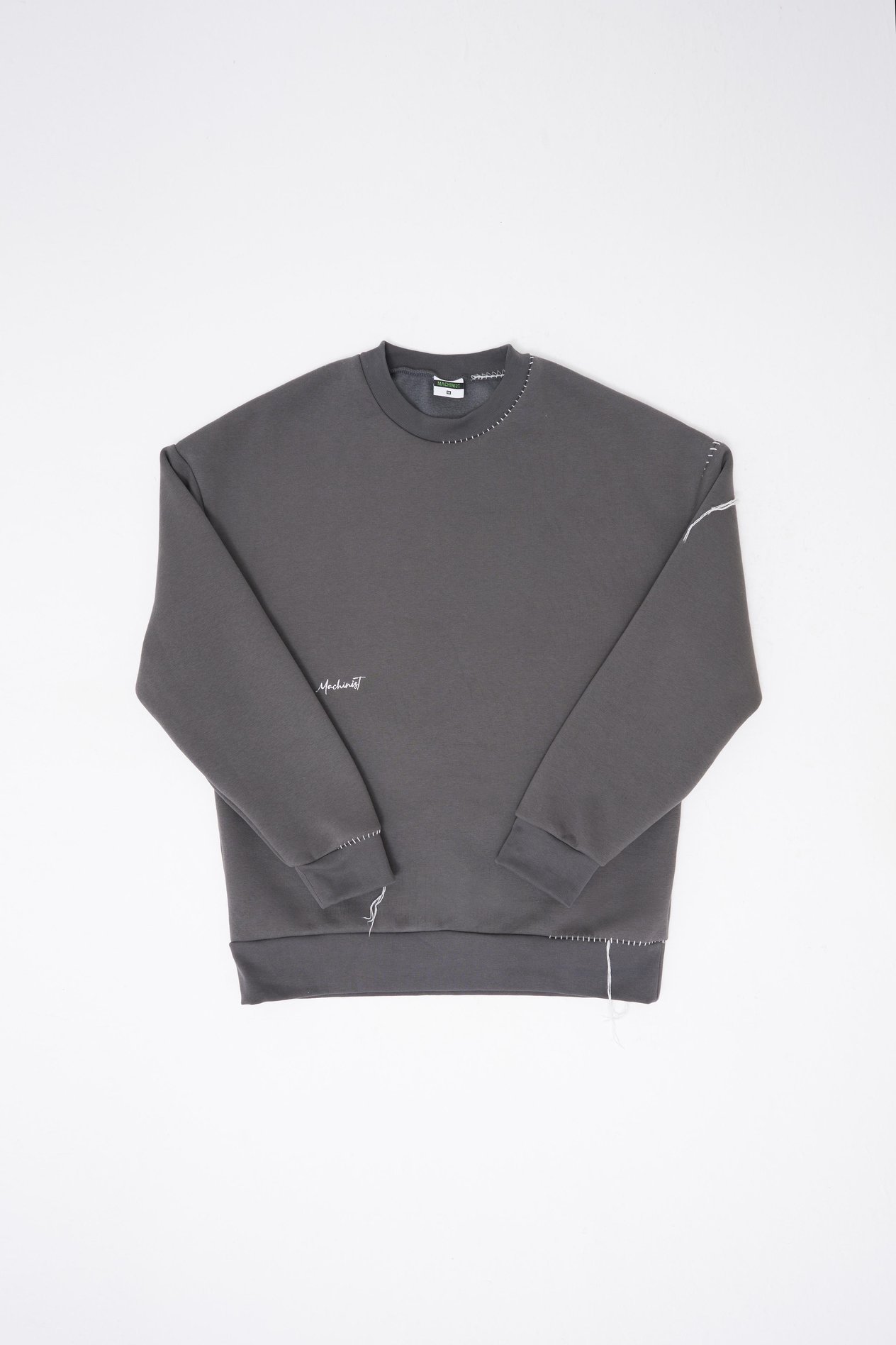 Erkek Blanket Stitch Sweatshirt ASPHALT