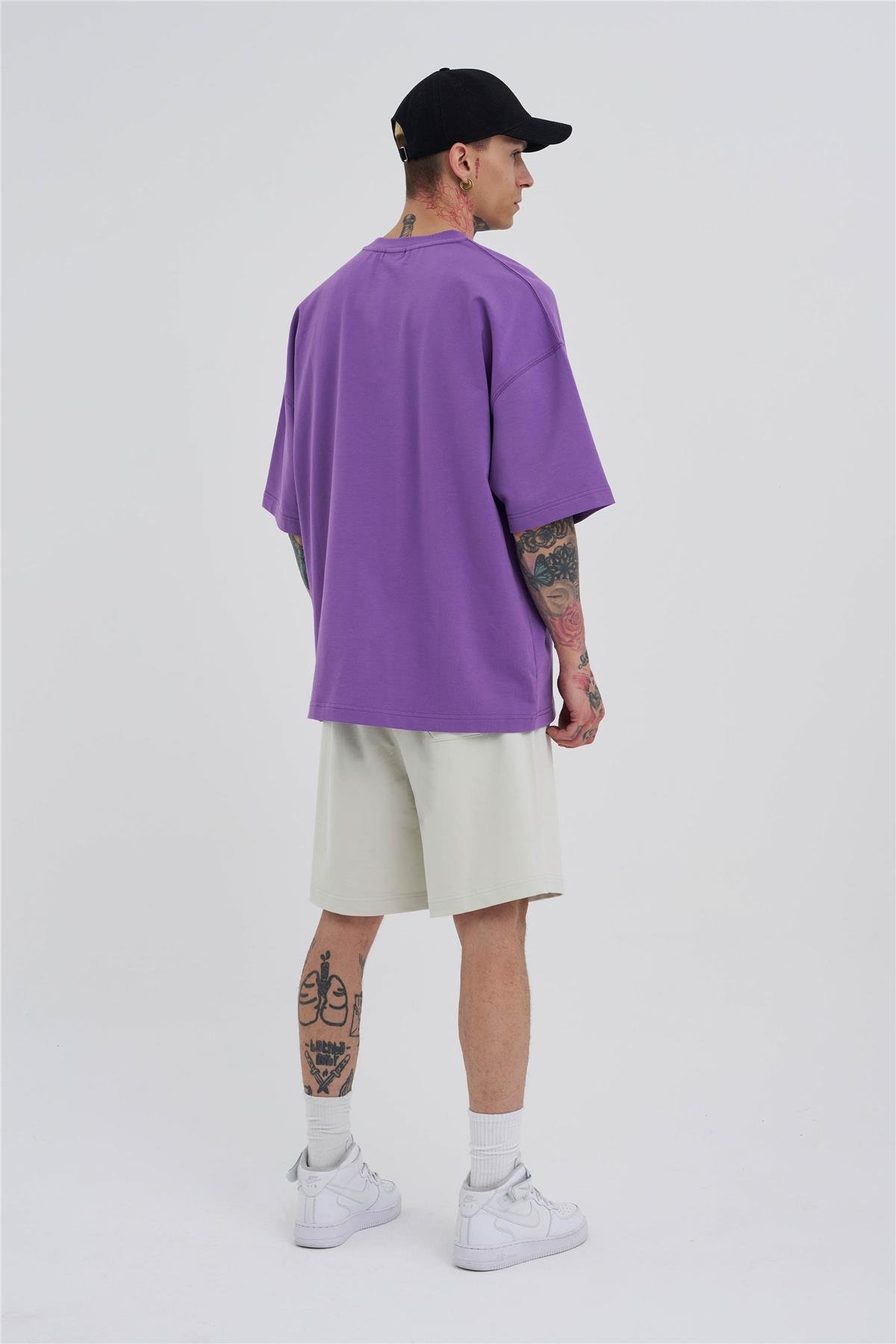 Erkek Cepli Basic Oversize Gri Şort