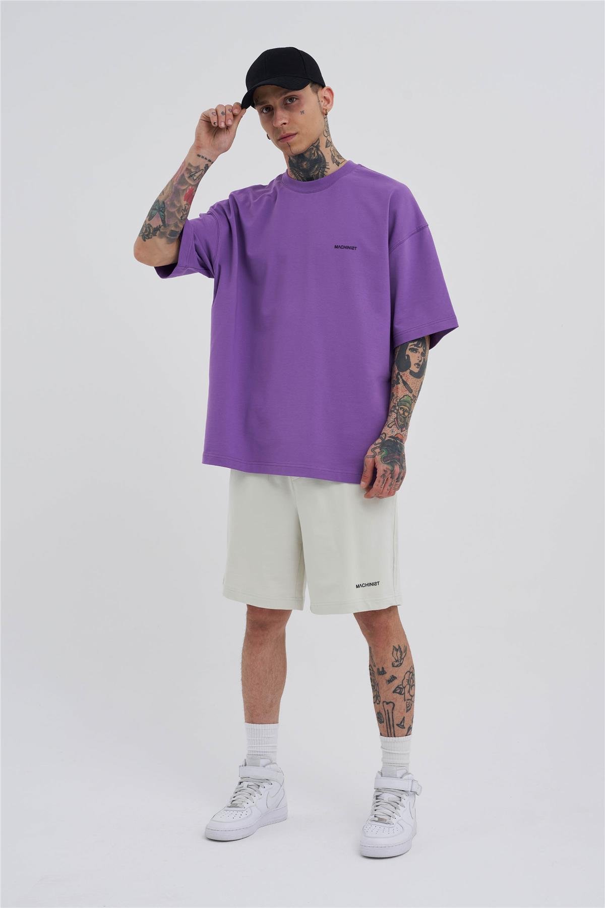Erkek Cepli Basic Oversize Gri Şort