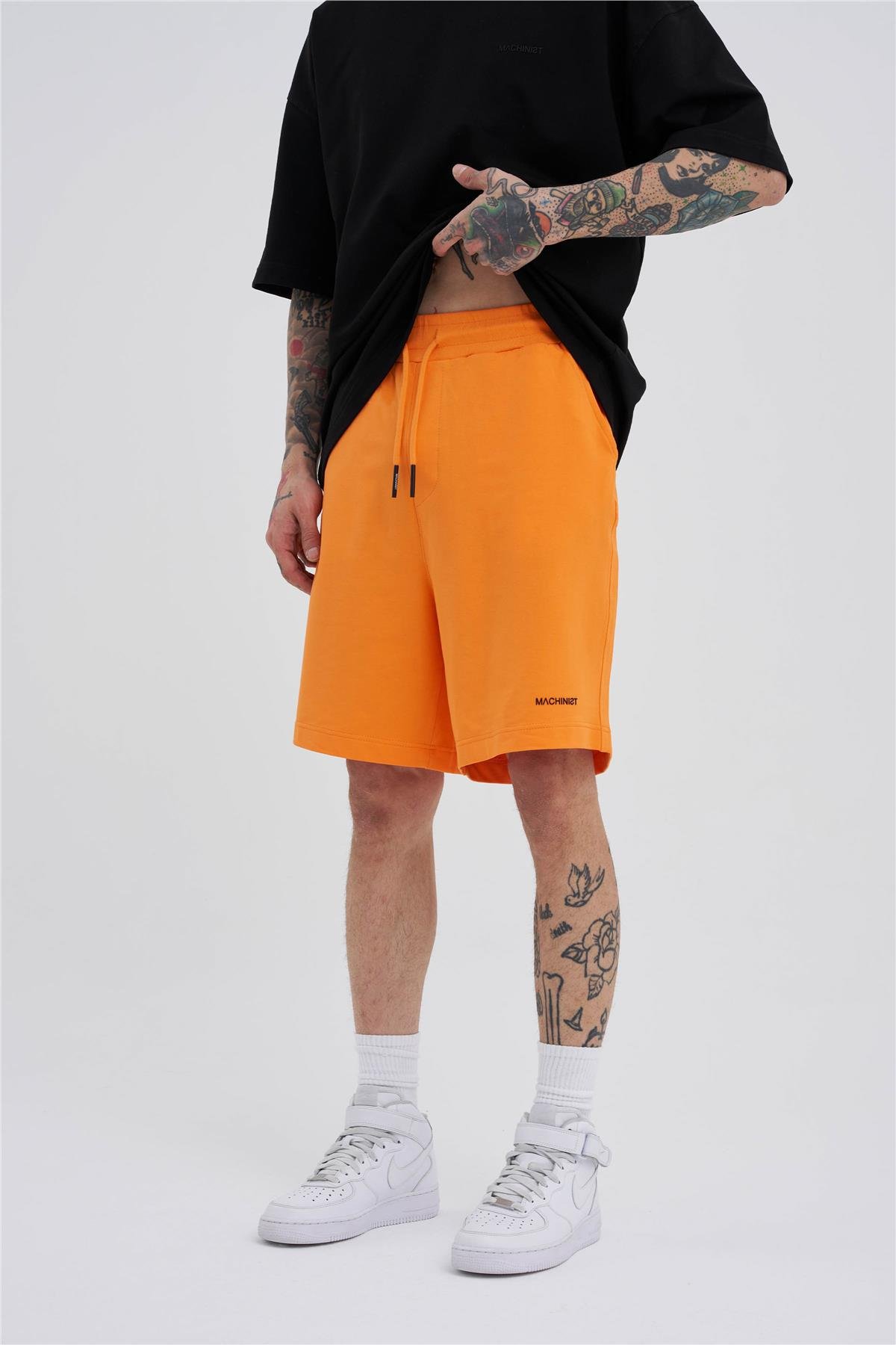 Erkek Basic Oversize Turuncu Şort