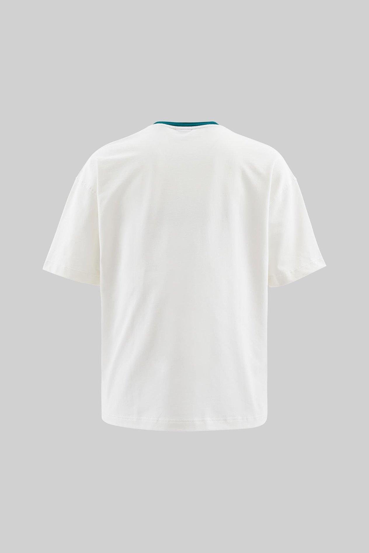Erkek Colored And Technical Embroidered Oversize Ekru Tişört