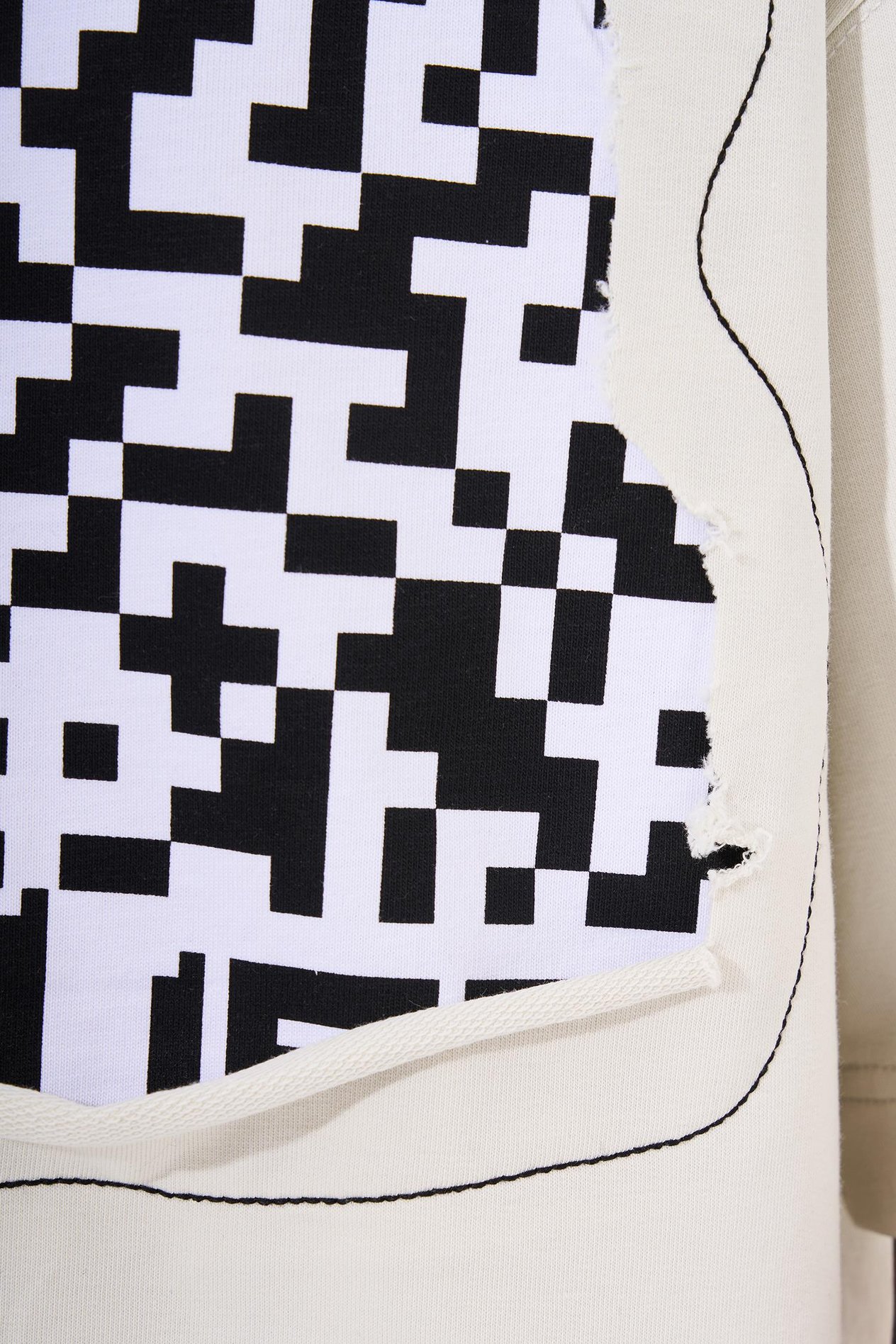 Erkek Dama Patch Oversize Gri Tişört