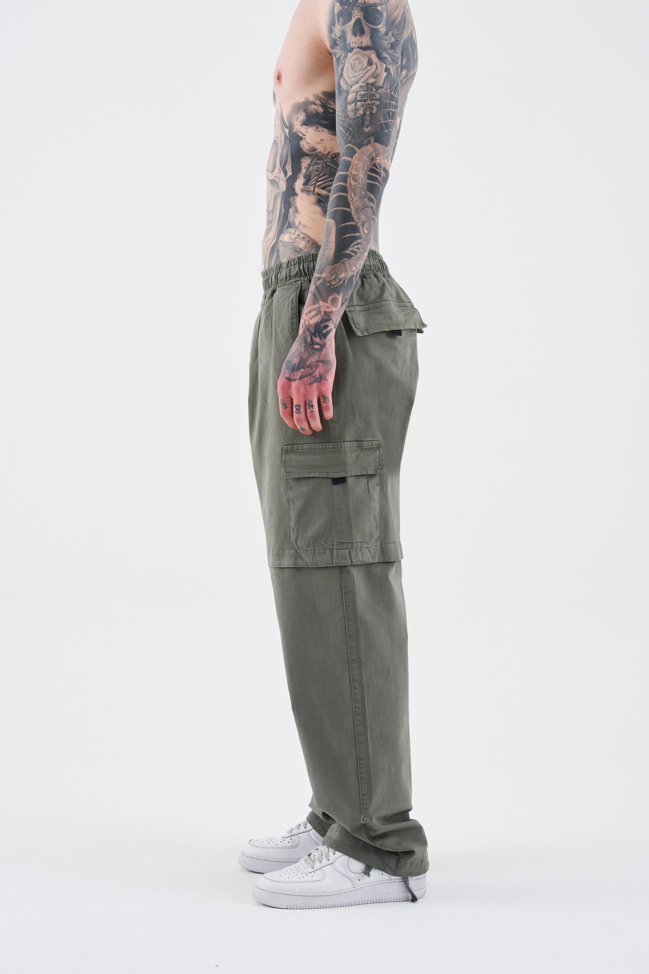 Erkek Denim Kargo Pantolon KHAKI