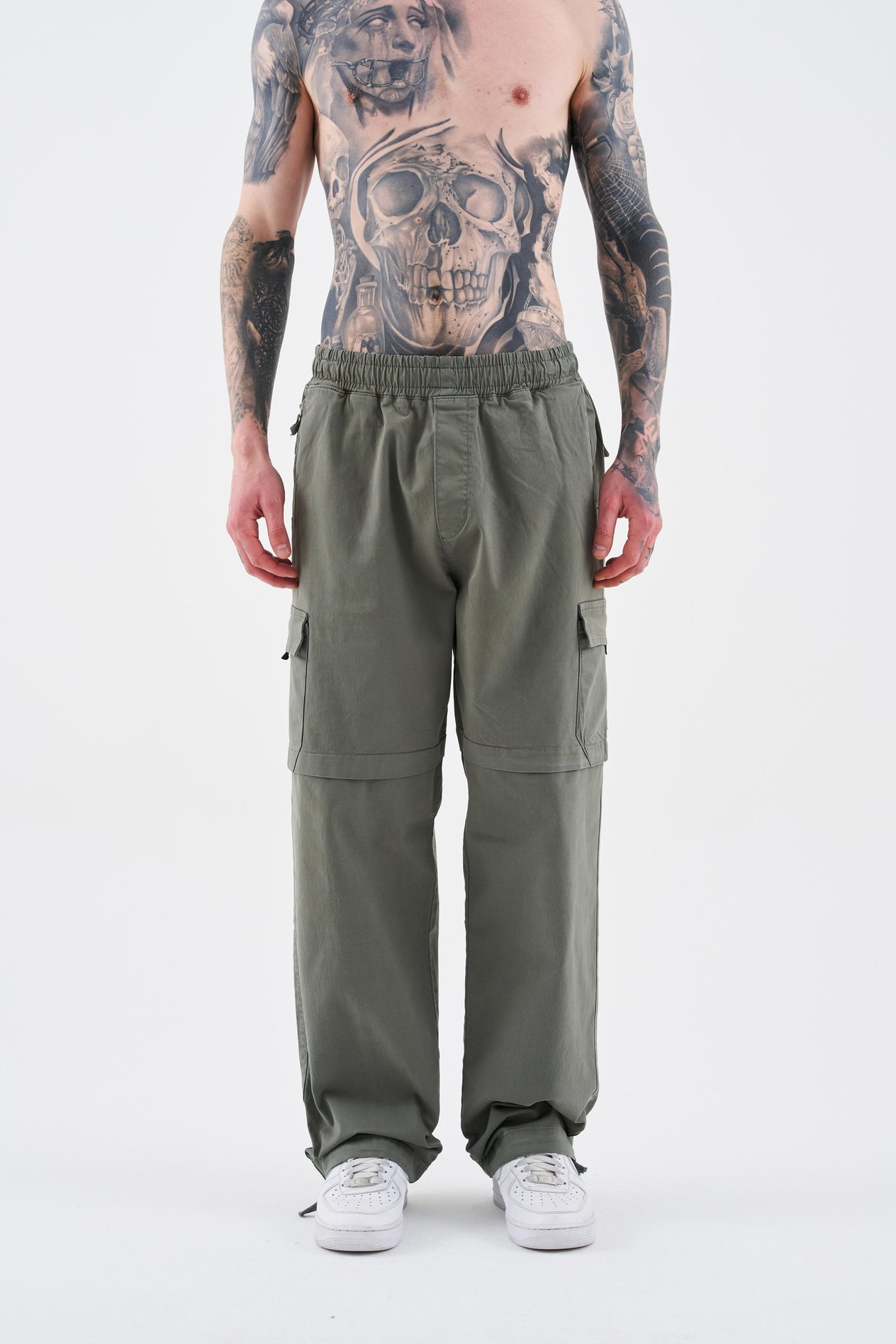 Erkek Denim Kargo Pantolon KHAKI