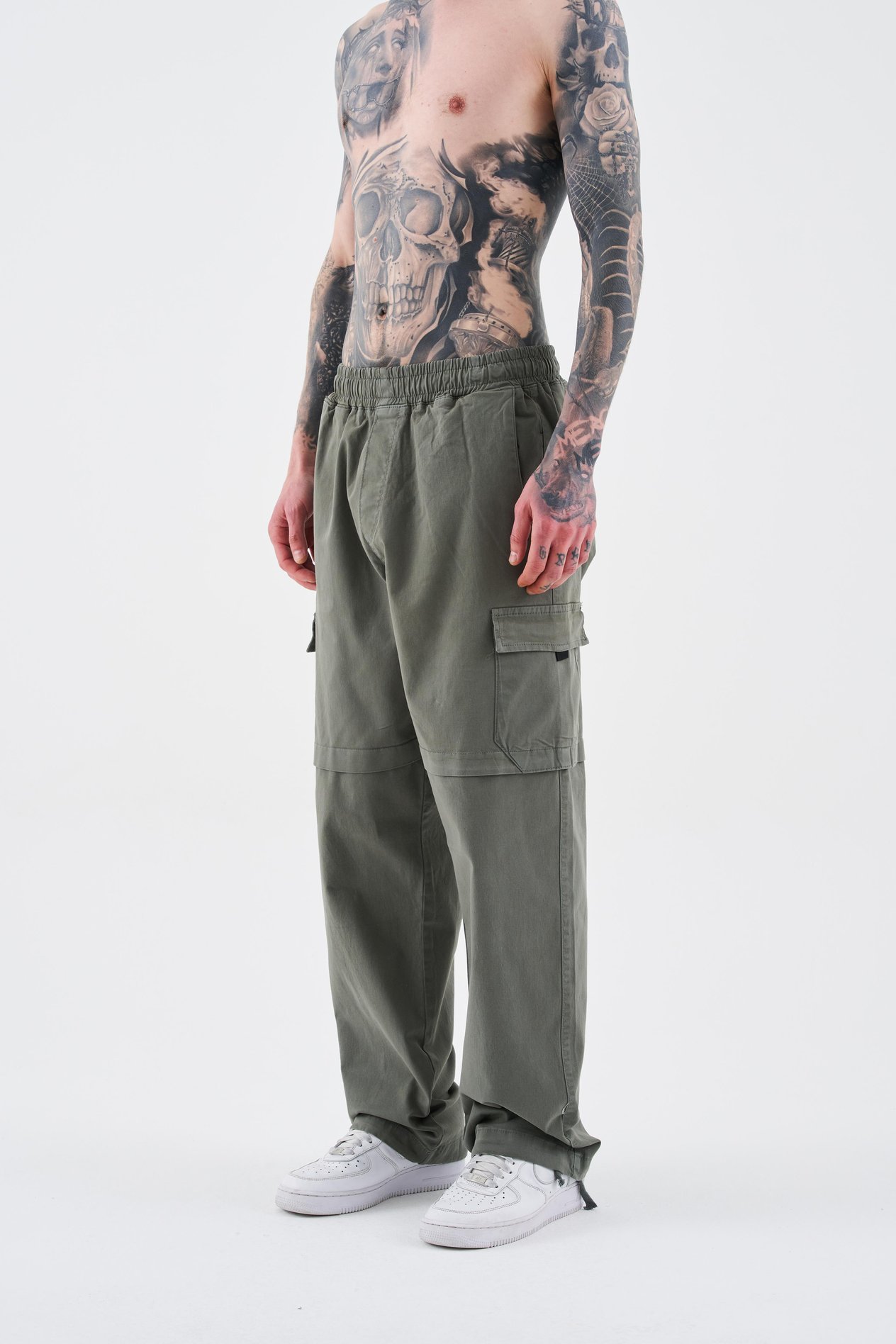 Erkek Denim Kargo Pantolon KHAKI