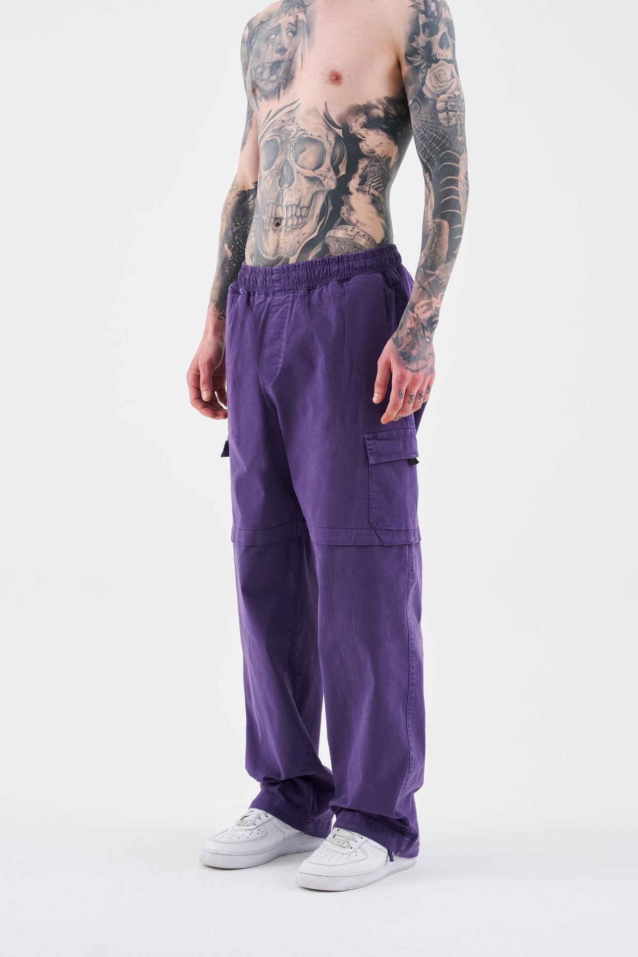 Erkek Denim Kargo Pantolon NEW PURPLE