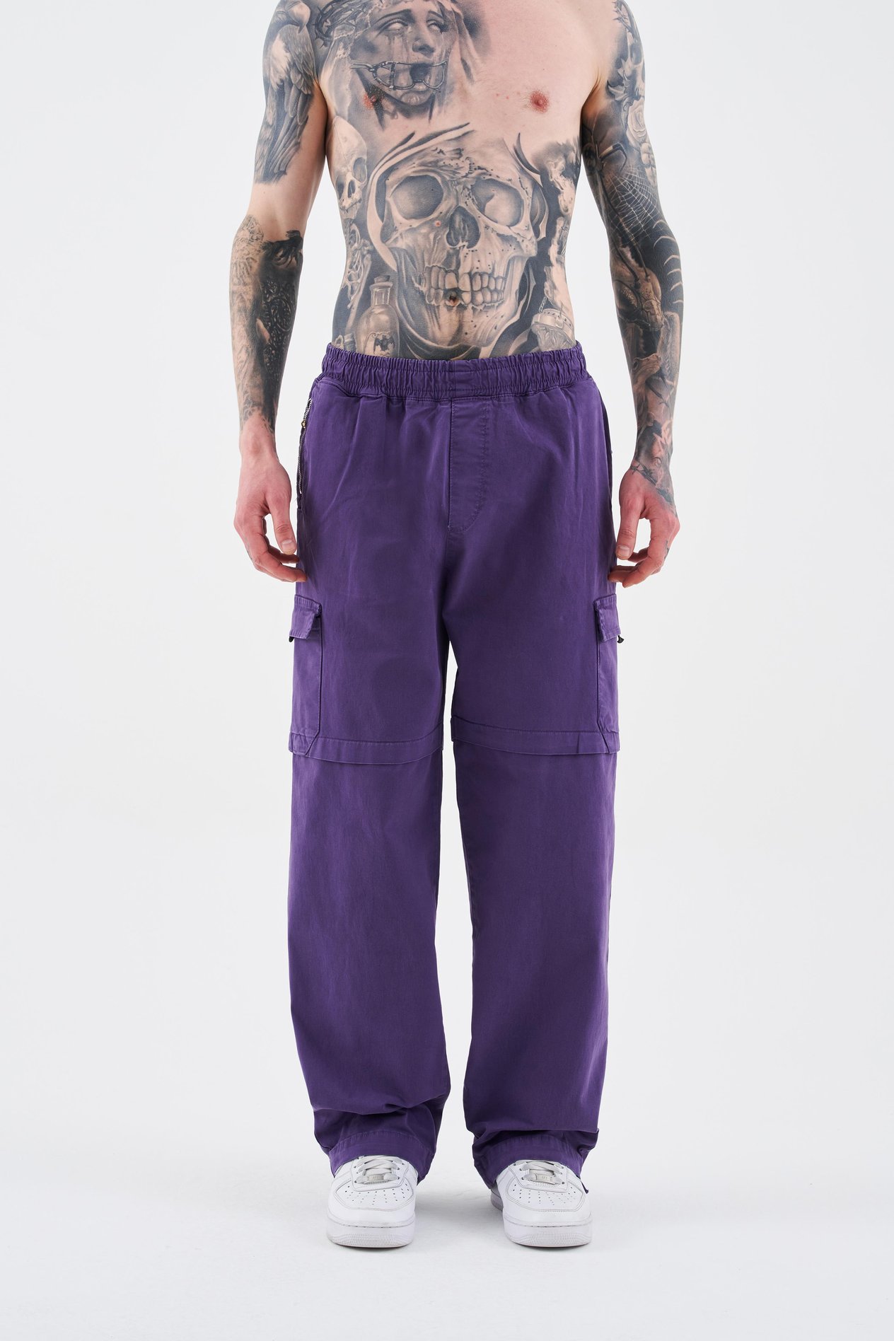 Erkek Denim Kargo Pantolon NEW PURPLE