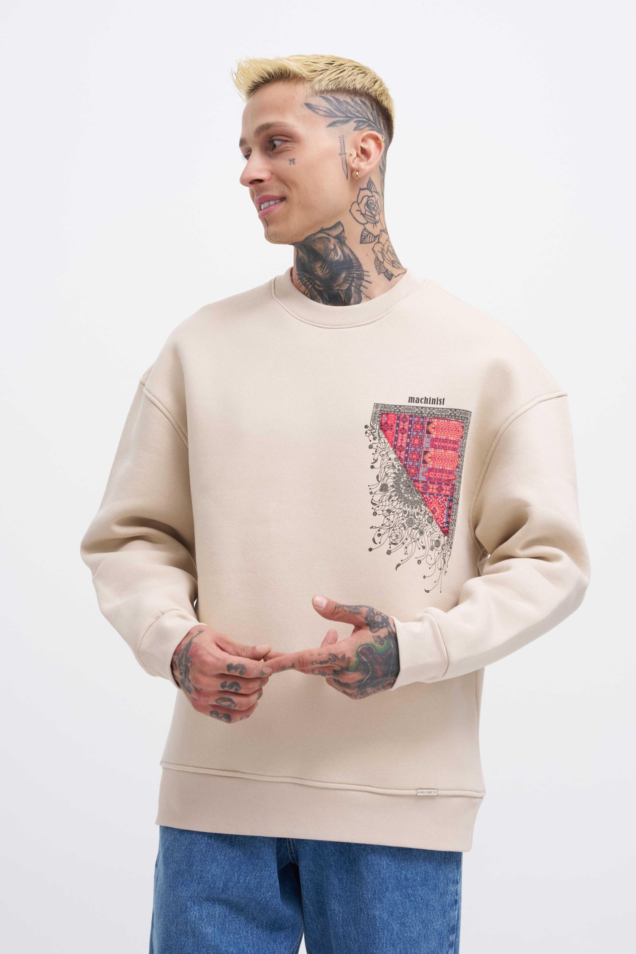 Erkek Designed For You Machinist Sweatshirt SOFT BEIGE