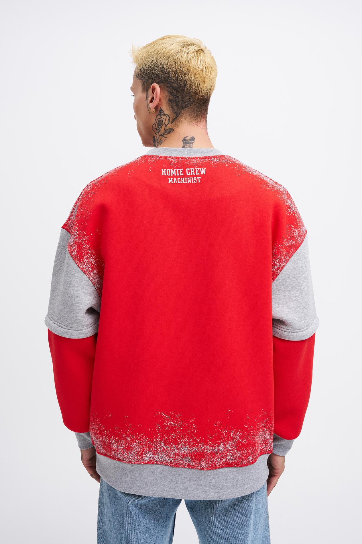 Erkek Double Layer Sweatshirt RED