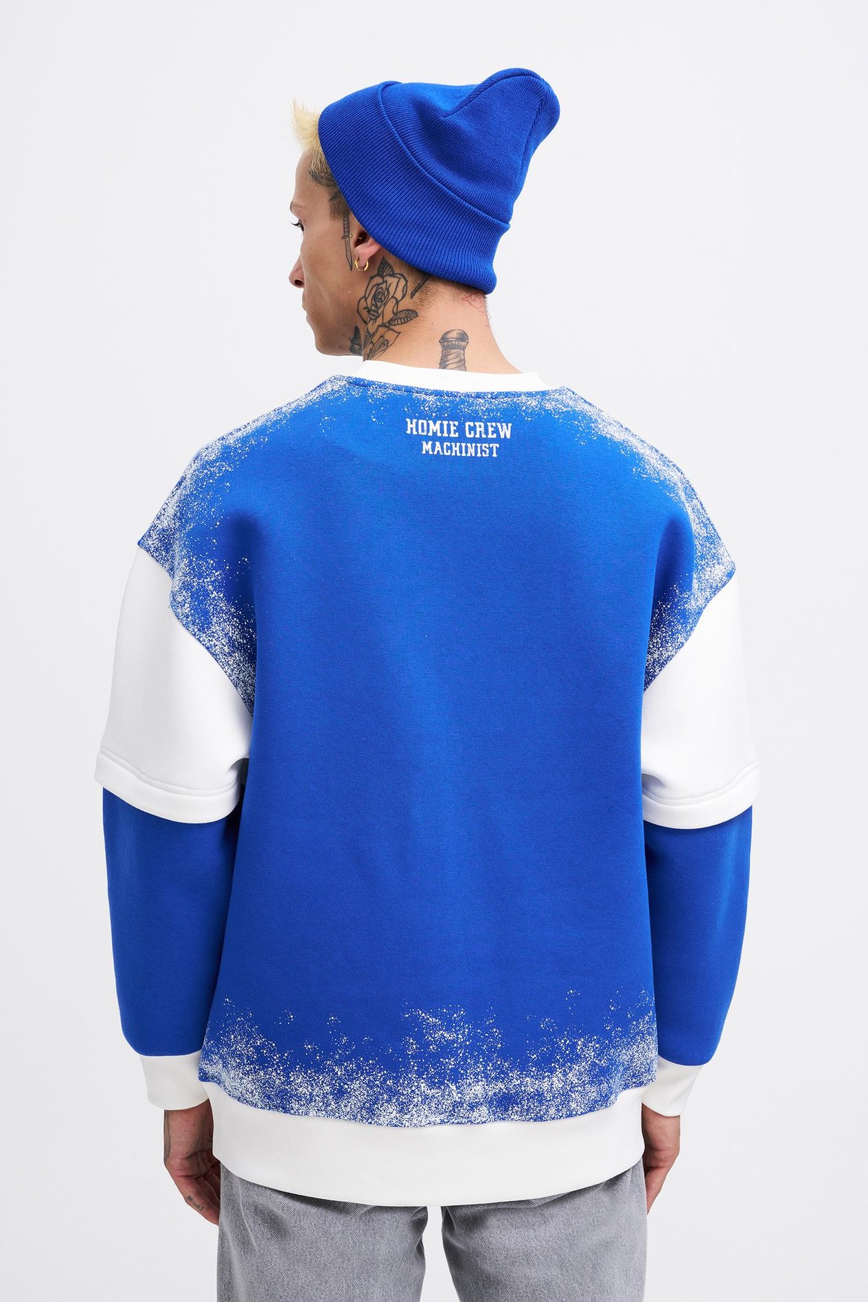 Erkek Double Layer Sweatshirt SOFT BLUE