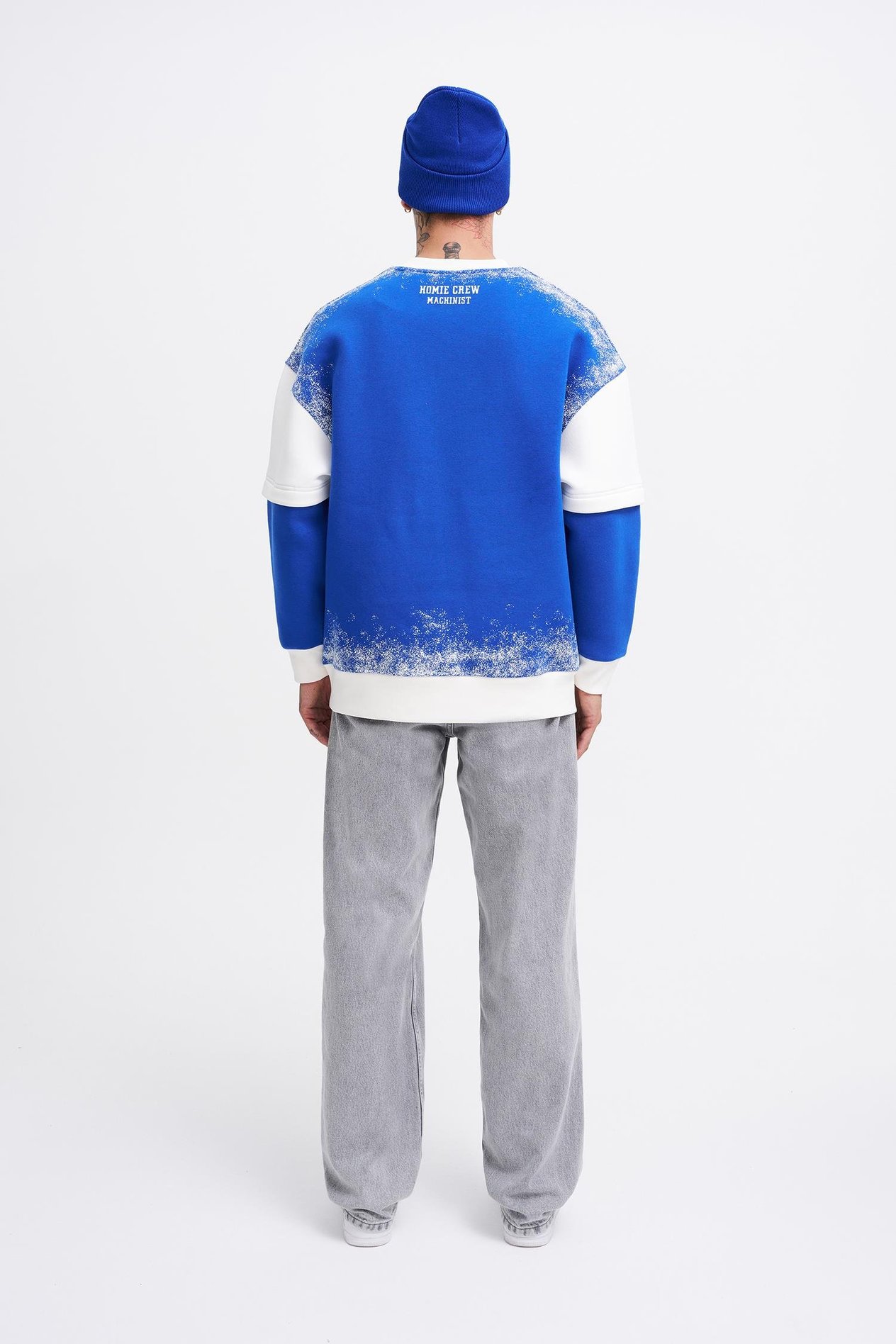 Erkek Double Layer Sweatshirt SOFT BLUE
