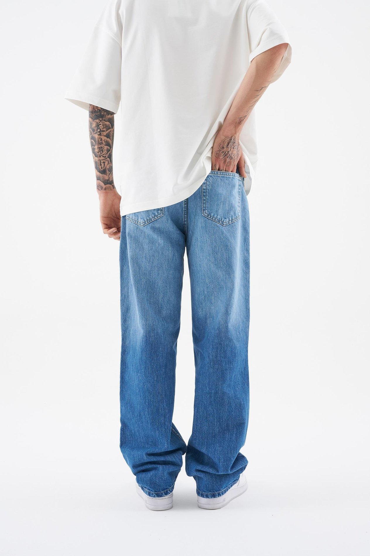 Erkek Ethnical Patterned Jean BLUE