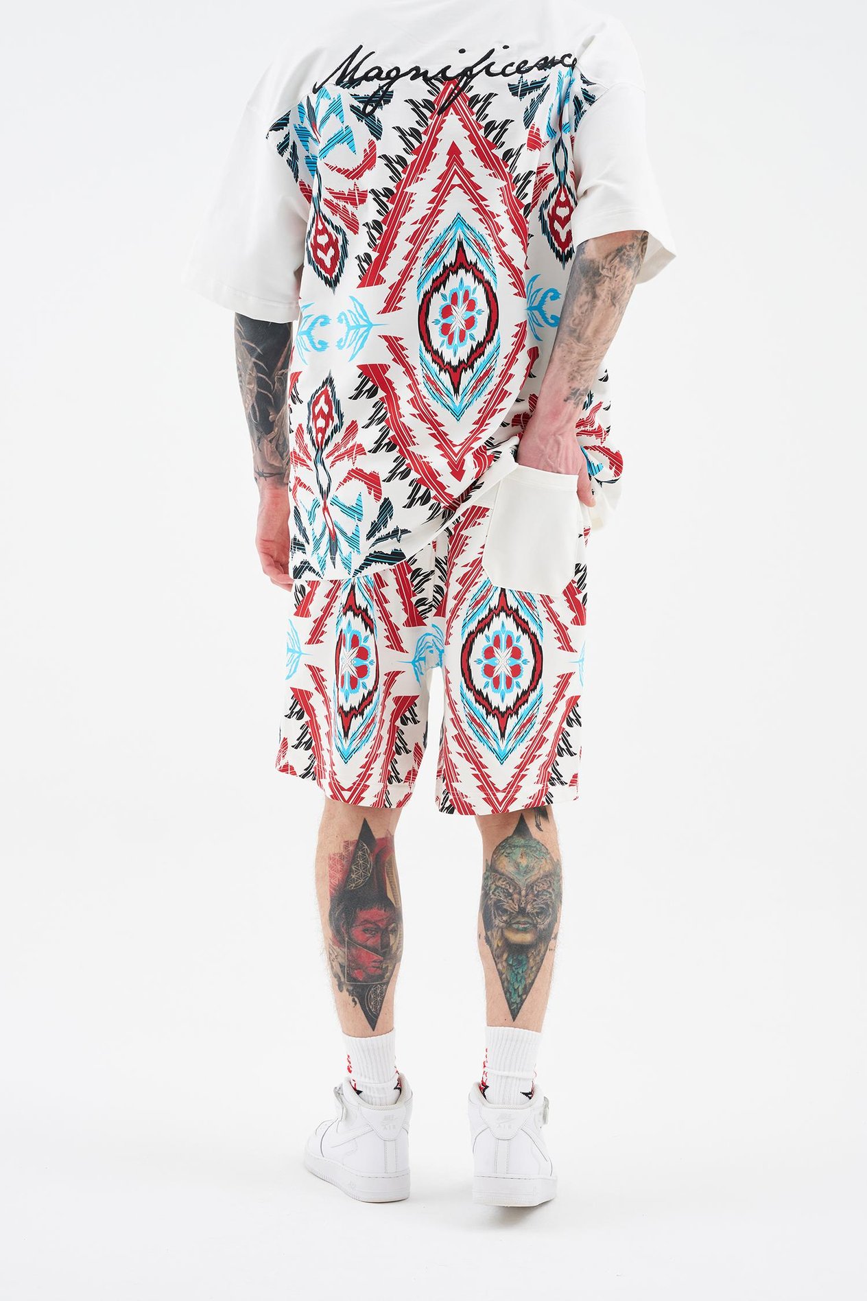 Erkek Ethnical Printed And Embroidered Şort ECRU