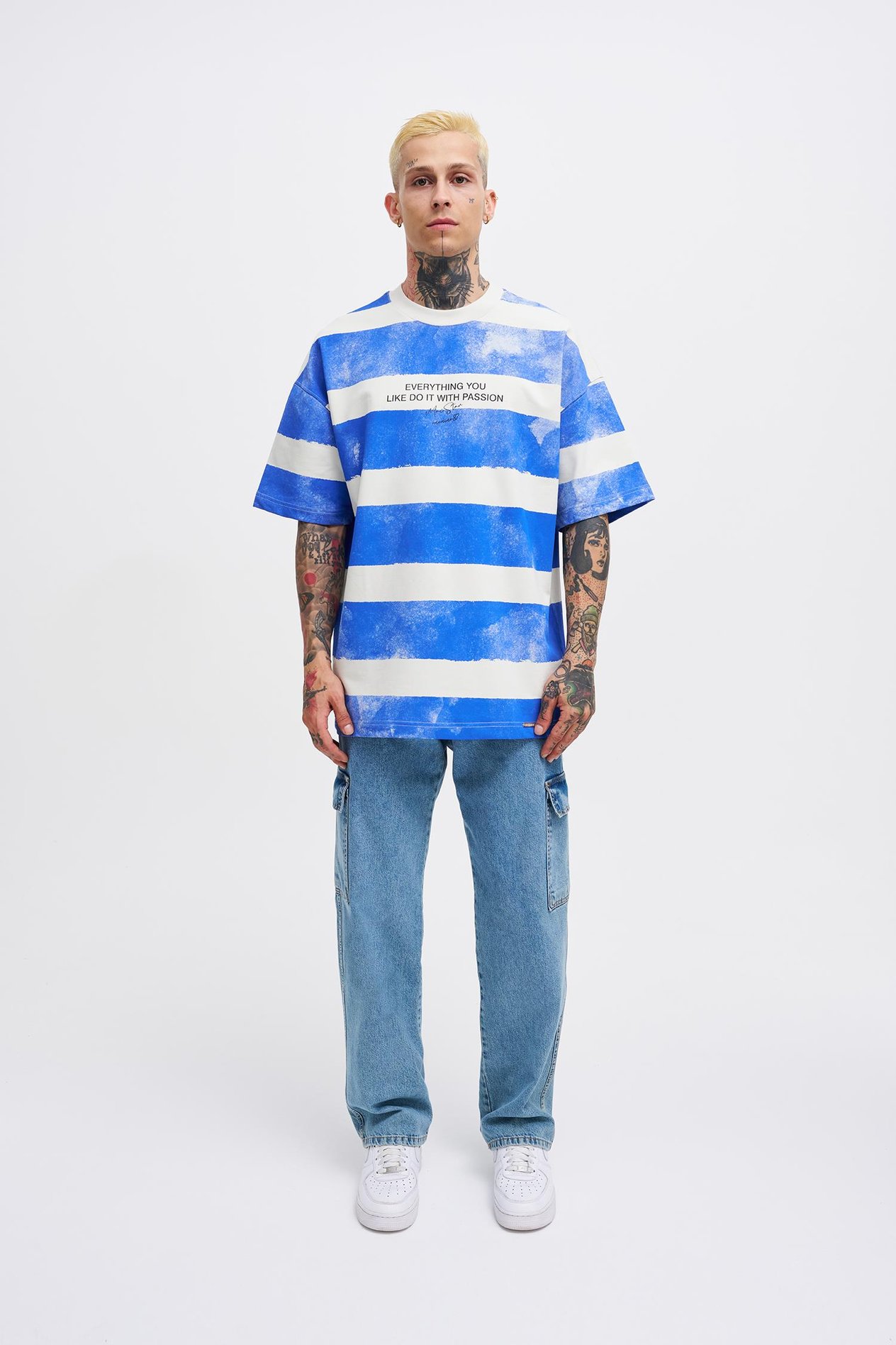 Erkek Everyting You Baskılı Oversize Gri Saks Tişört