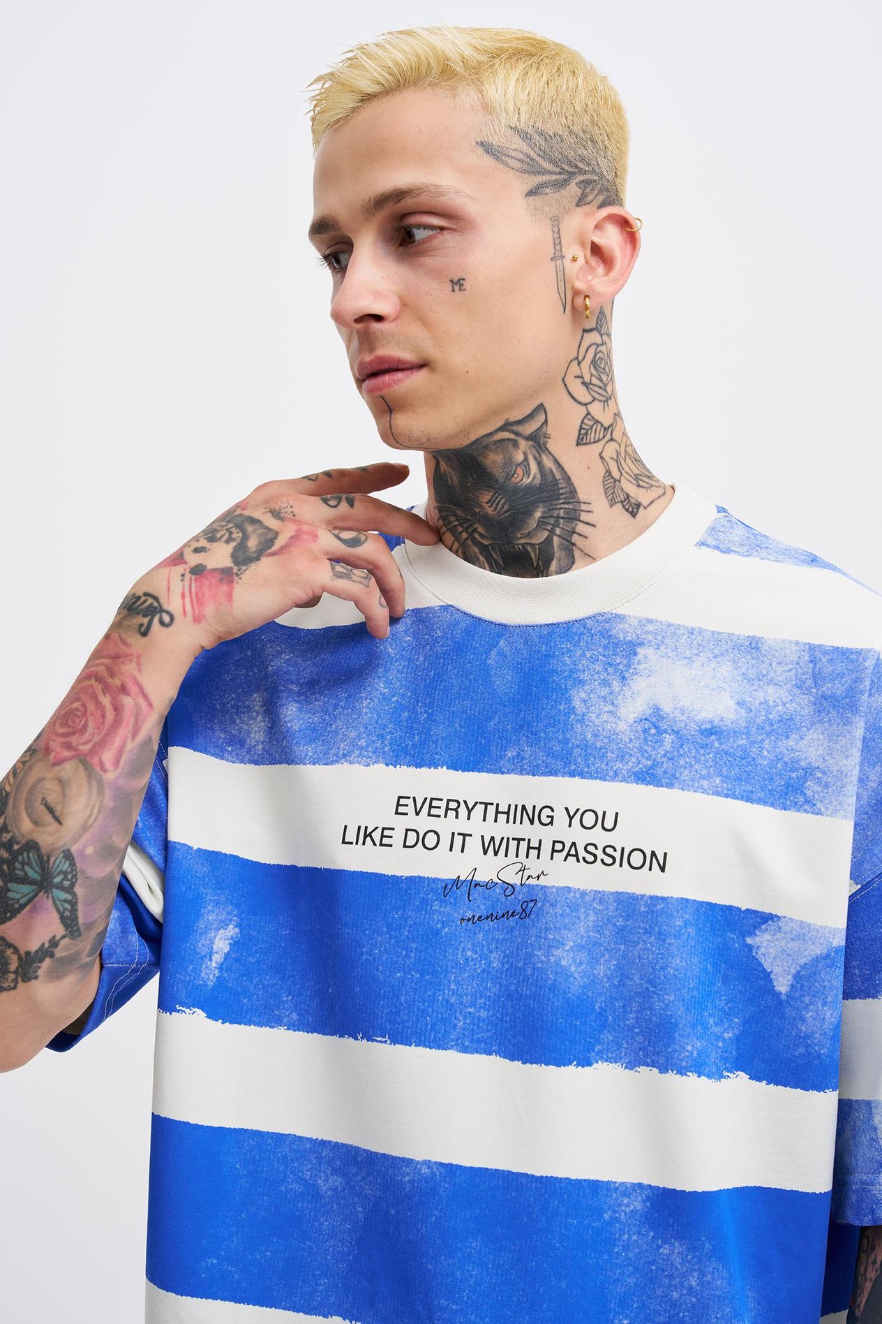 Erkek Everyting You Baskılı Oversize Gri Saks Tişört