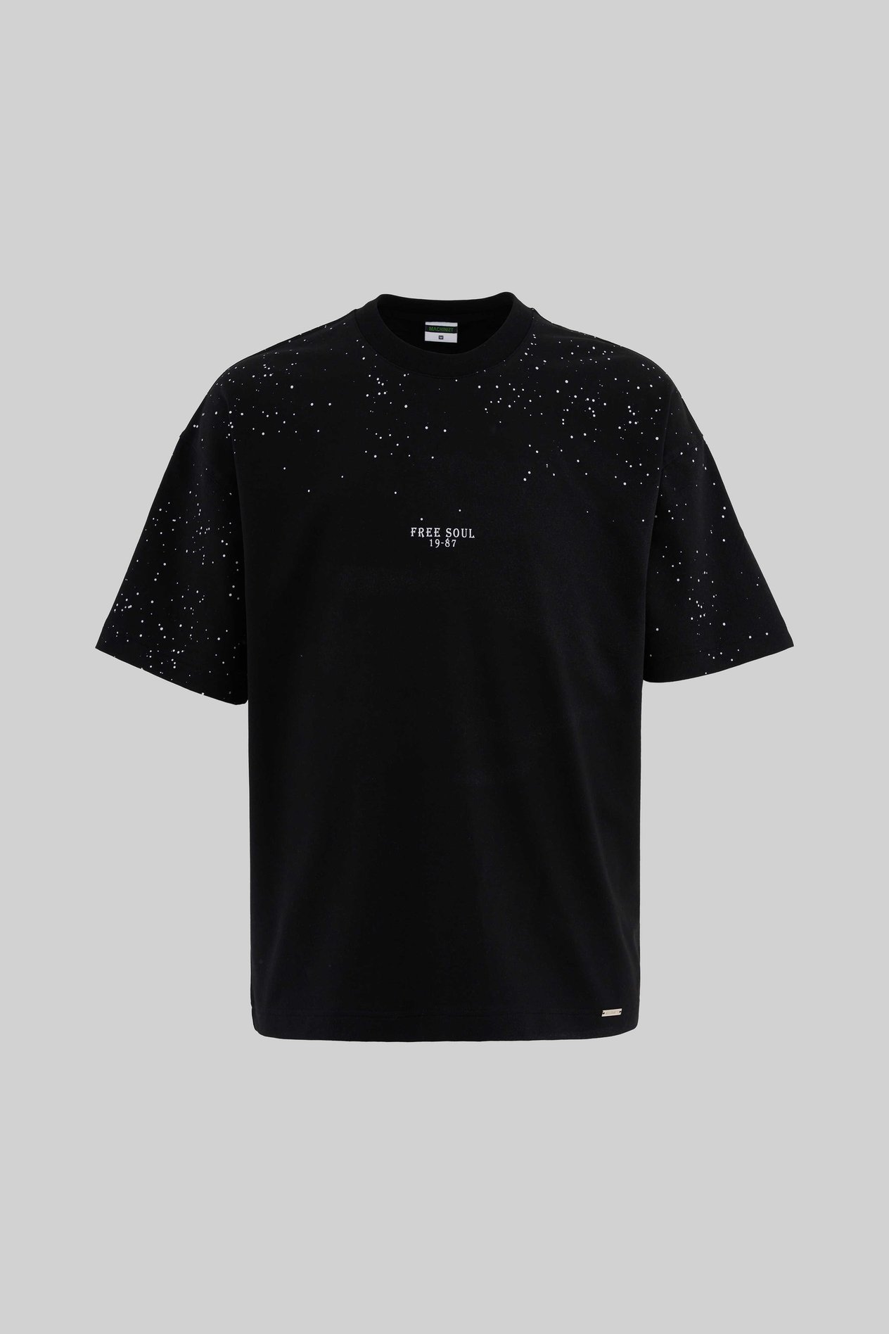 Erkek Free Soul Glowing Printed Oversi̇ze Ti̇şört DARK BLACK