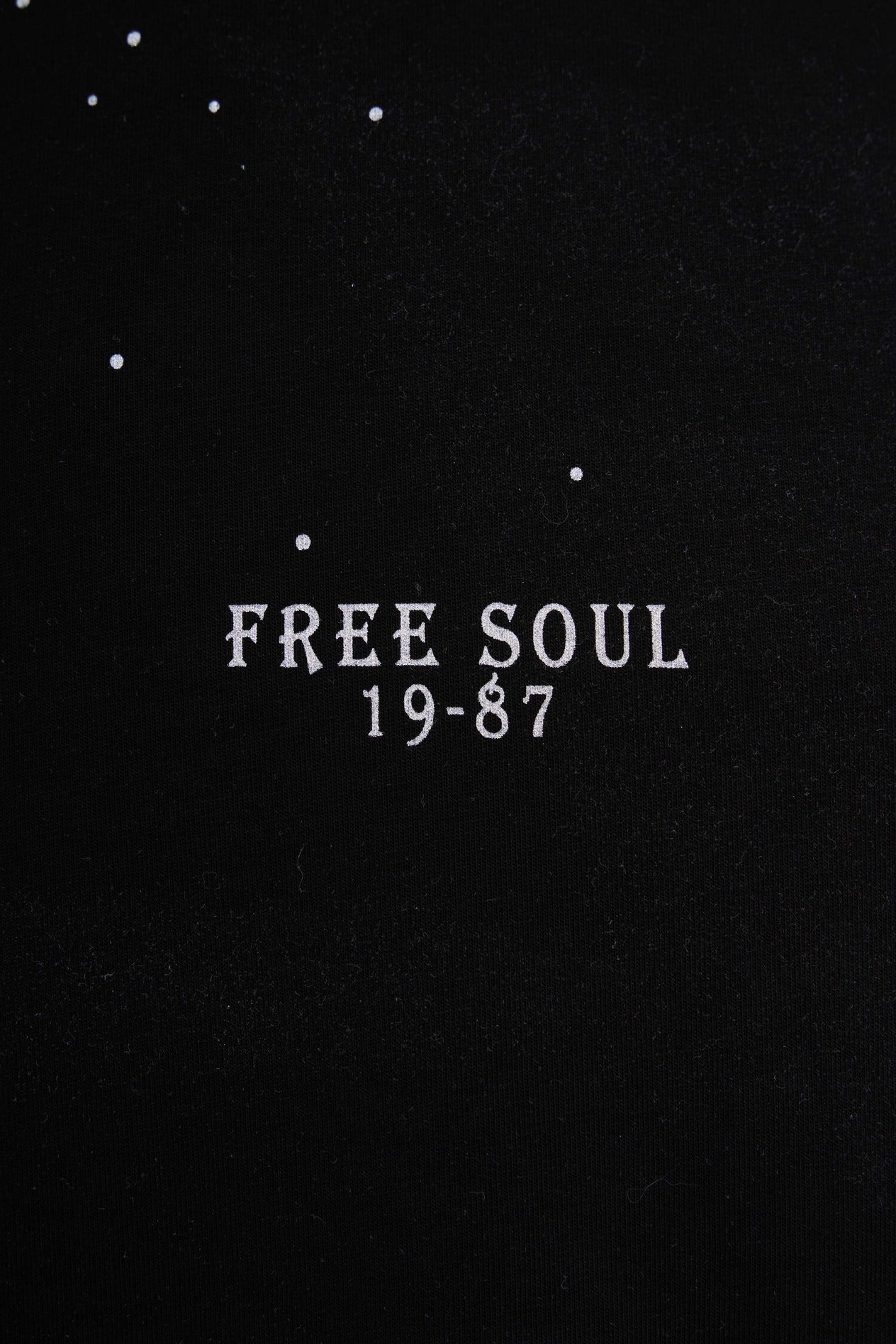 Erkek Free Soul Glowing Printed Oversi̇ze Ti̇şört DARK BLACK