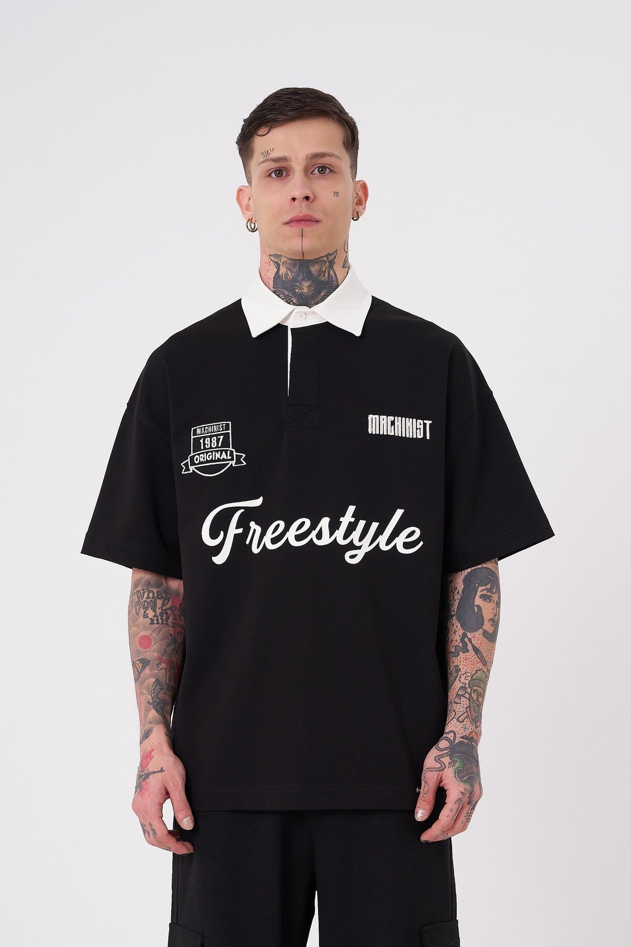 Erkek Freestyle Polo Yaka Tişört DARK BLACK