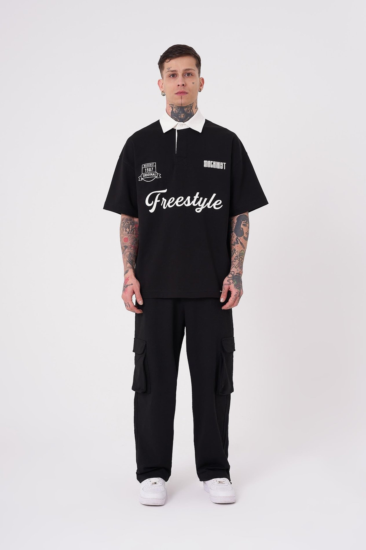 Erkek Freestyle Polo Yaka Tişört DARK BLACK