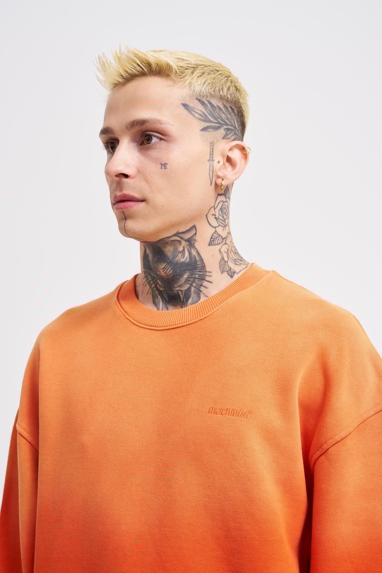 Erkek Gradient Washed Sweatshirt ORANGE