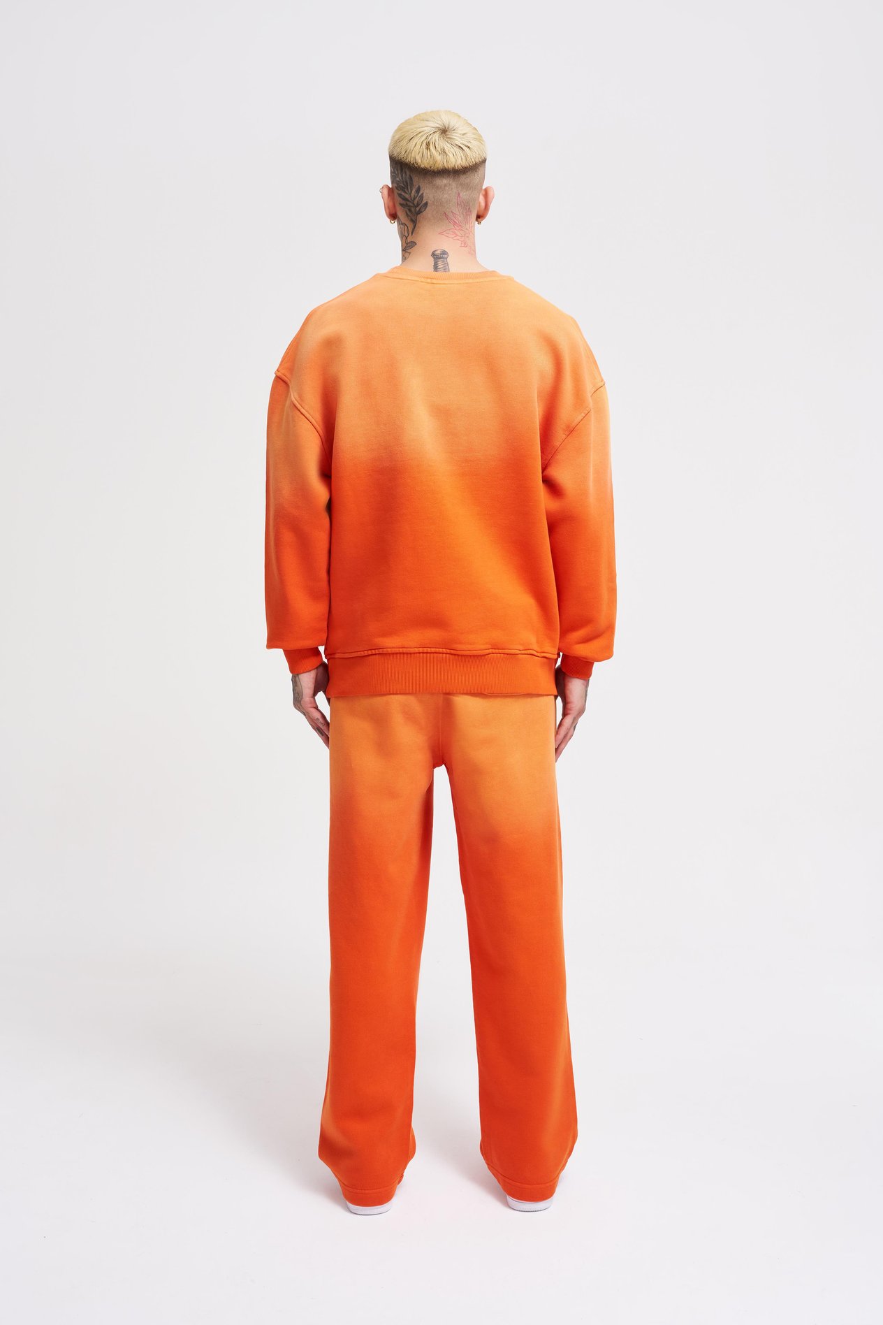 Erkek Gradient Washed Sweatshirt ORANGE