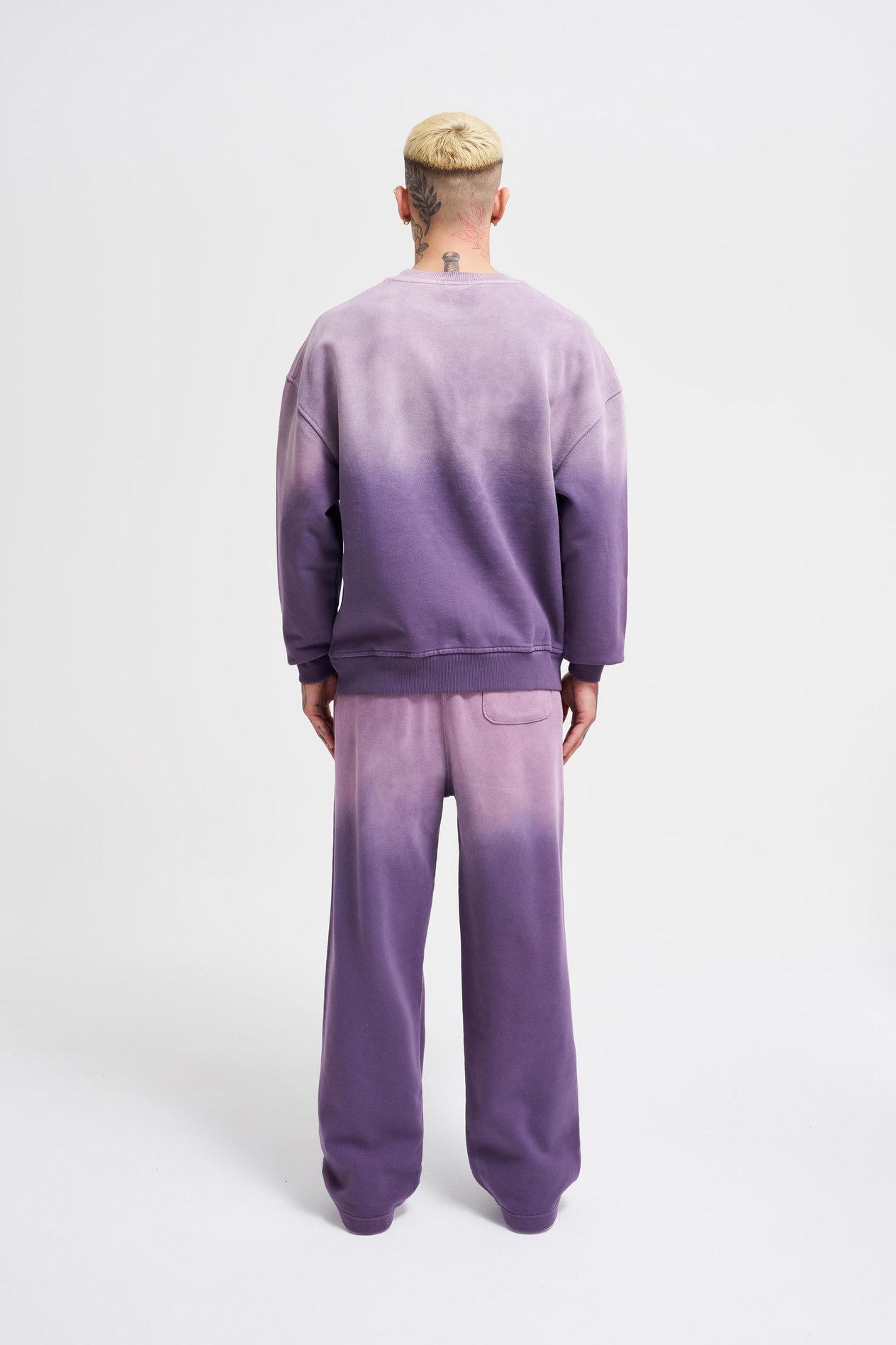 Erkek Gradient Washed Sweatshirt PURPLE