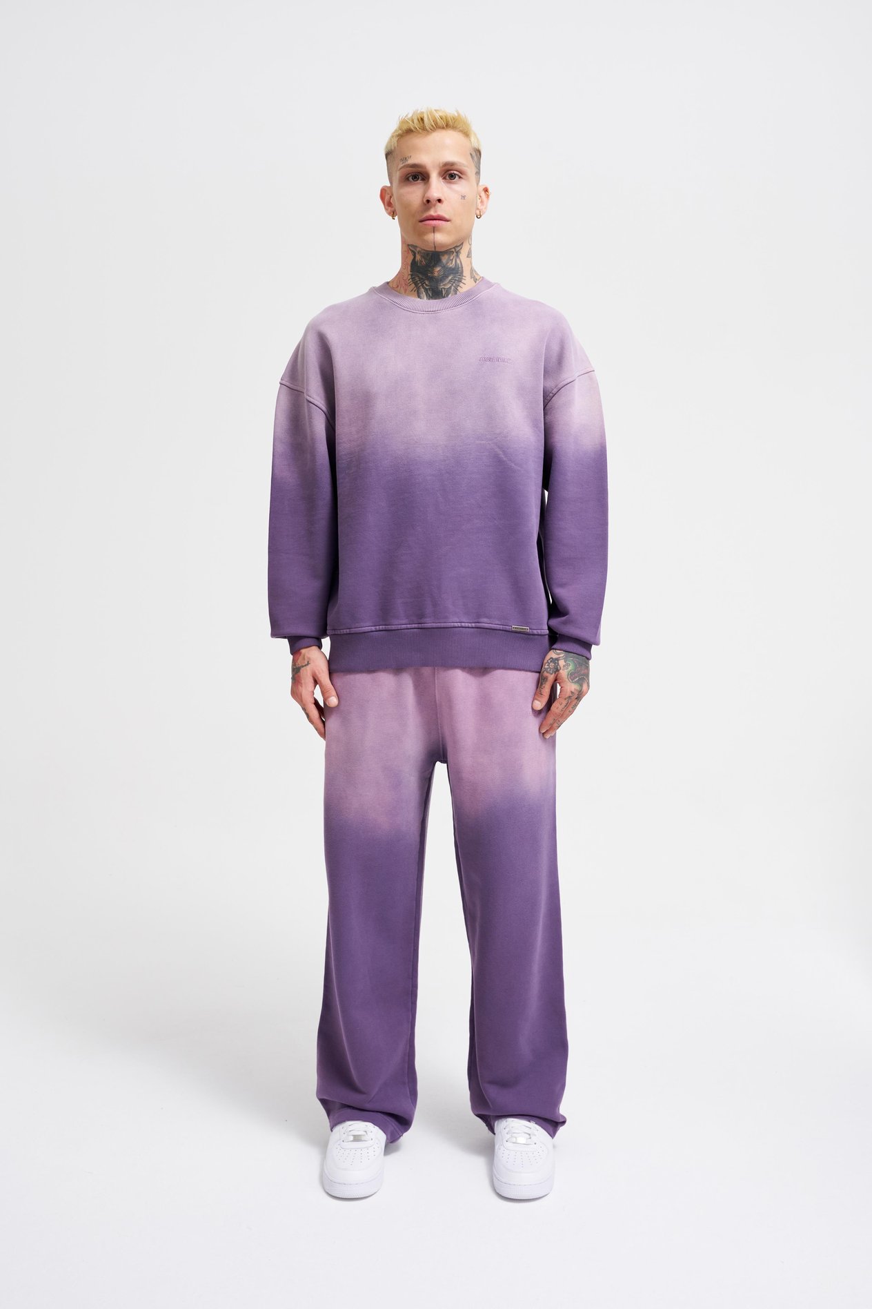 Erkek Gradient Washed Sweatshirt PURPLE