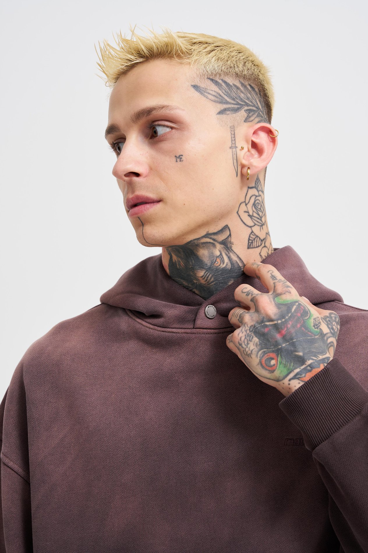 Erkek Gradient Yıkamalı Hoodie COFFEE
