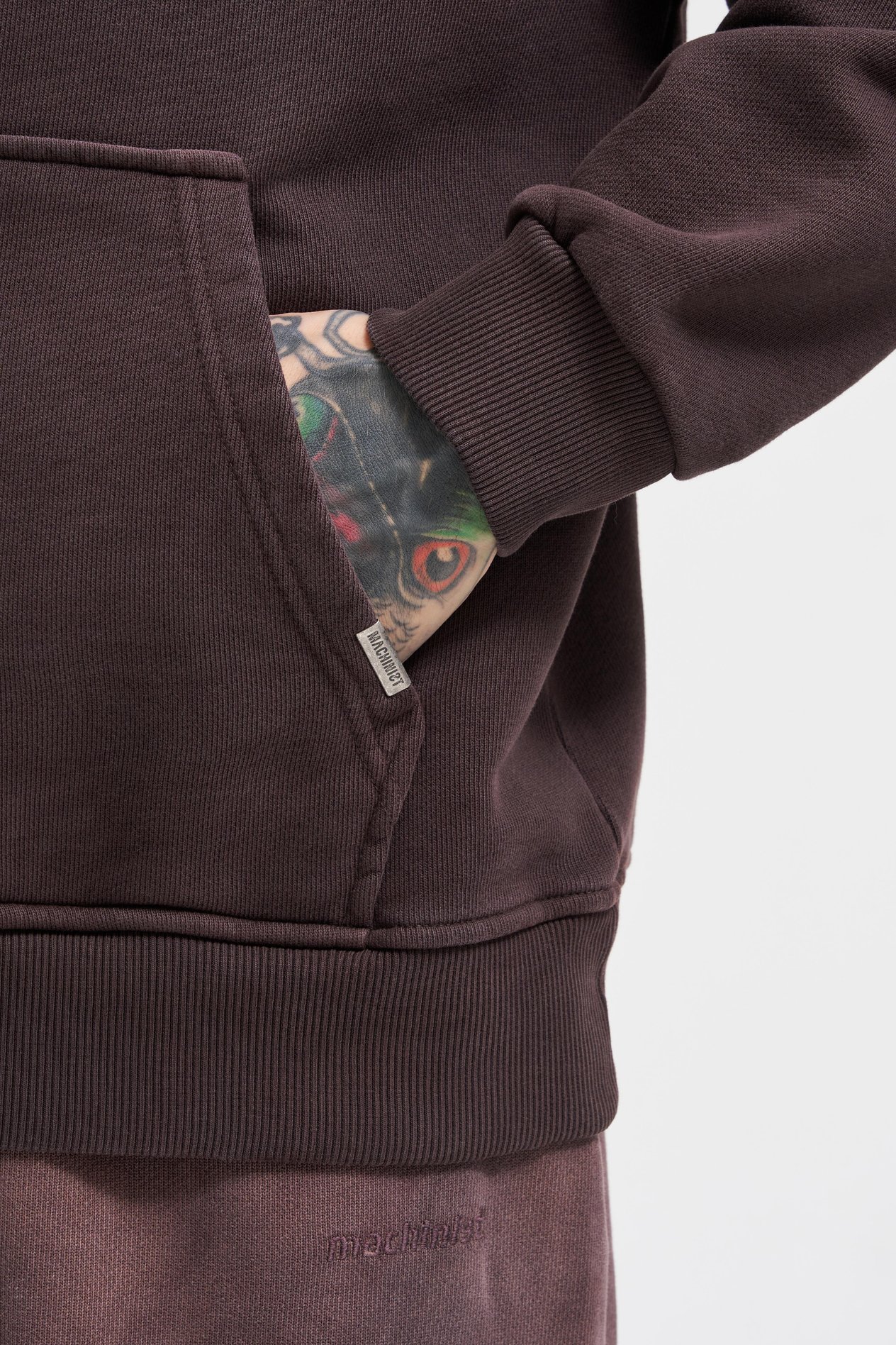 Erkek Gradient Yıkamalı Hoodie COFFEE