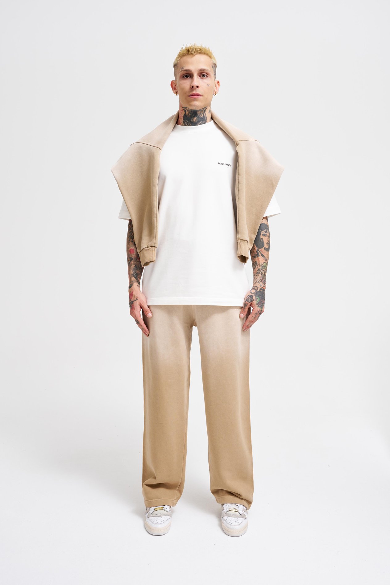 Erkek Grandient Yıkamalı Baggy Eşofman Altı BEIGE