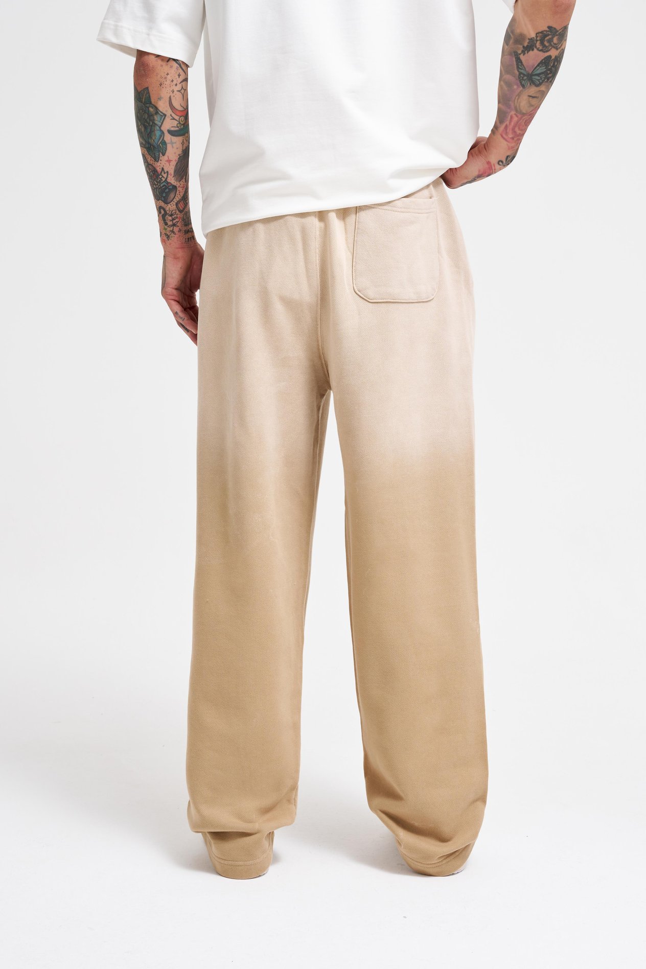 Erkek Grandient Yıkamalı Baggy Eşofman Altı BEIGE