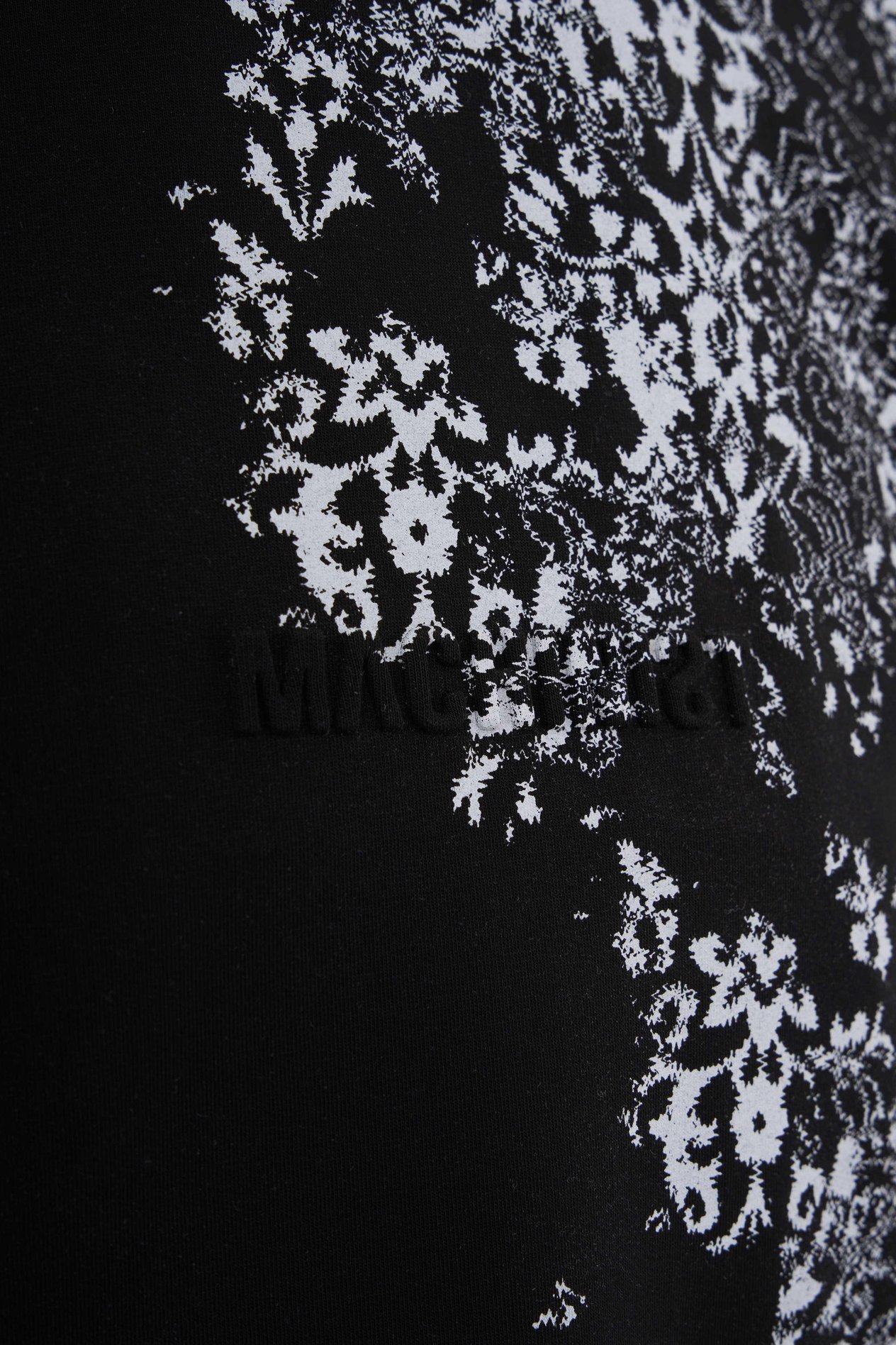 Erkek Halfway Rug Pattern Oversi̇ze Ti̇şört DARK BLACK