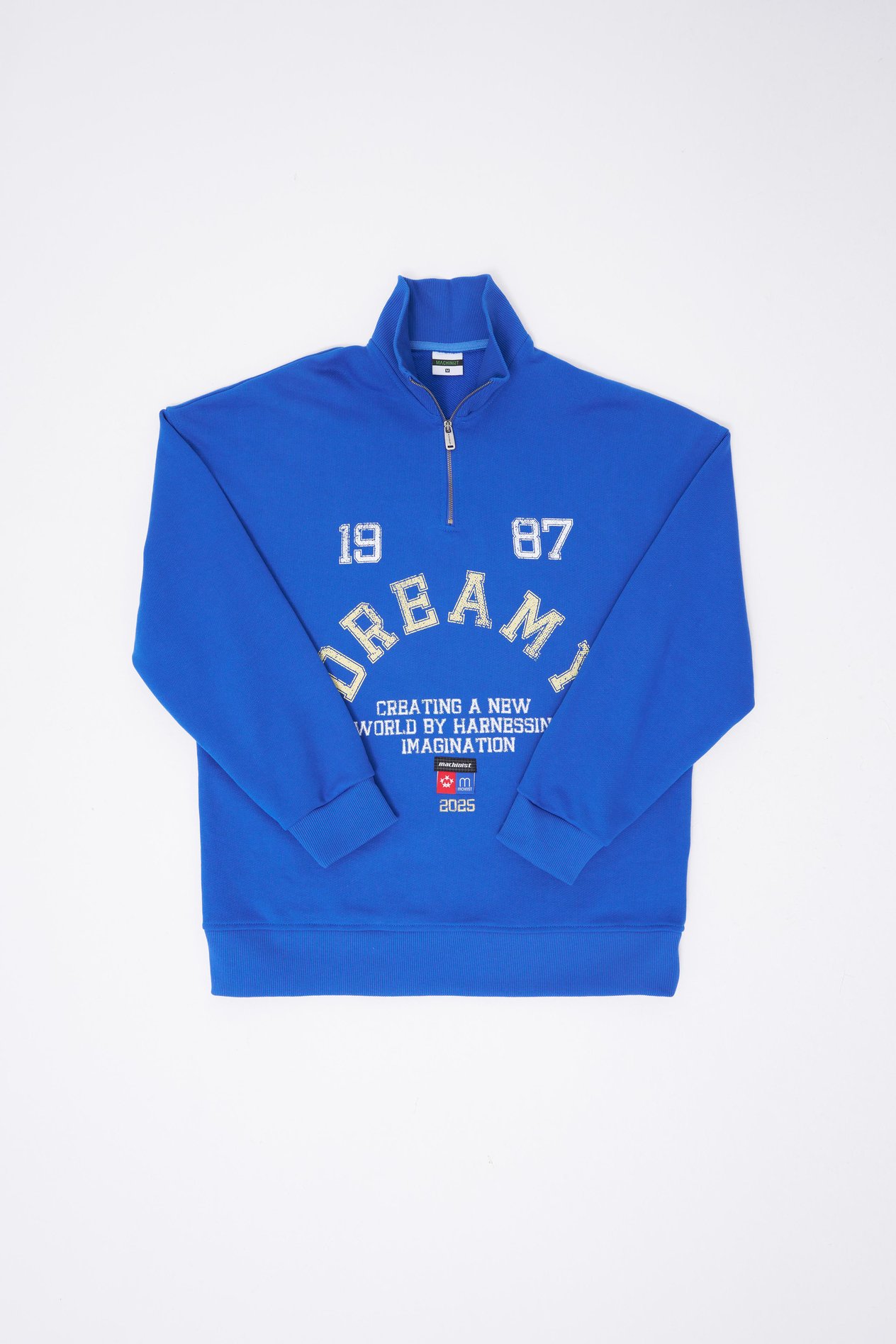 Erkek High Neck Printed Sweatshirt SOFT BLUE
