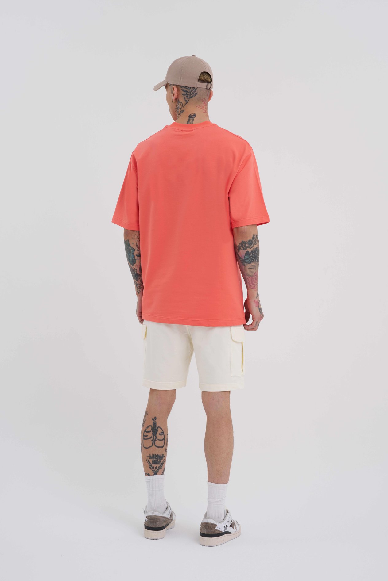 Erkek Kargo Cepli Basic Relaxed Krem Şort