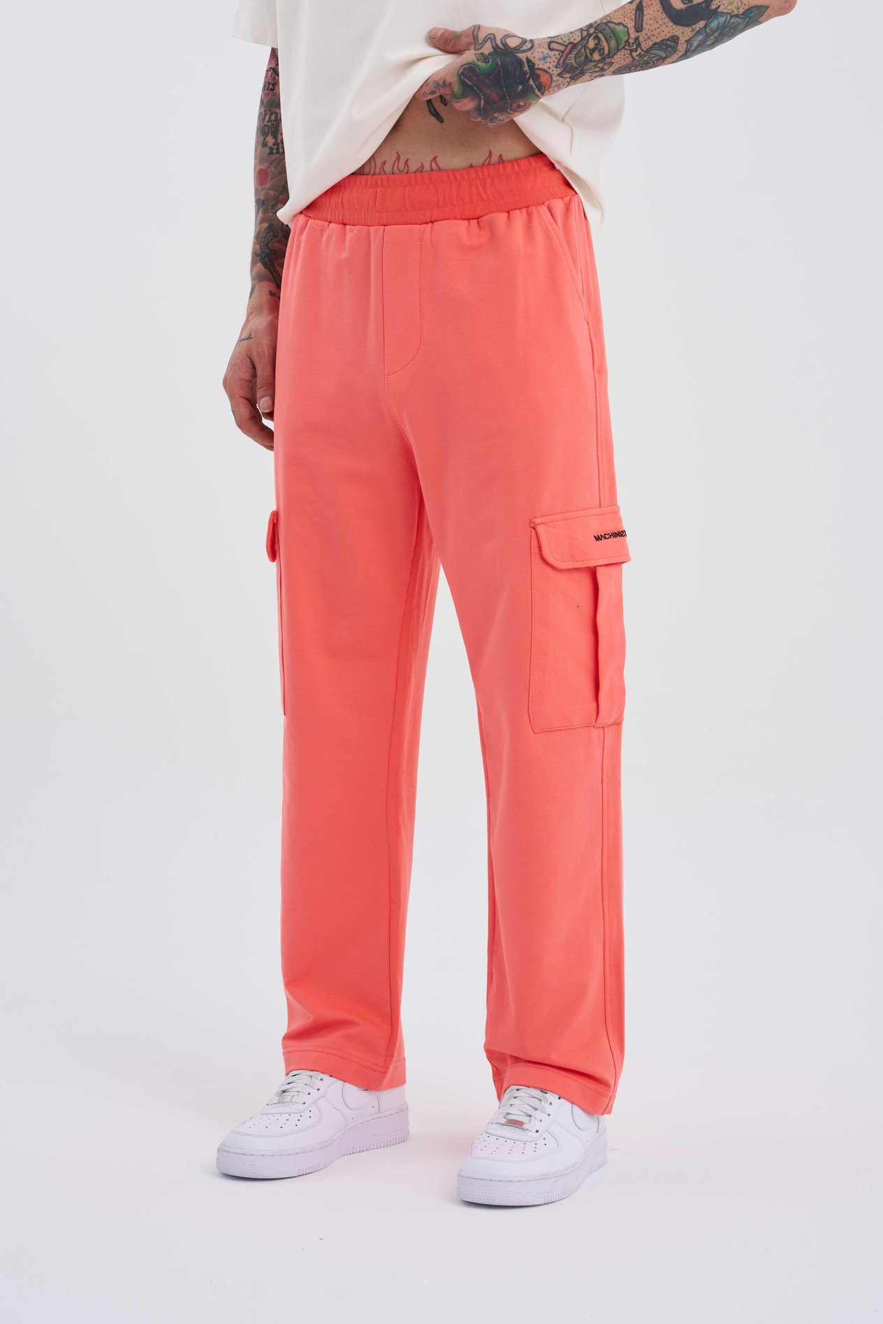 Erkek Kargo Cepli Relaxed Baggy Pembe Eşofman Altı