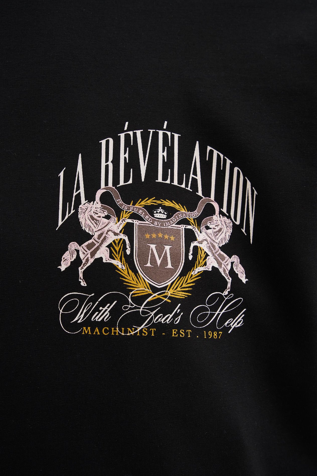 Erkek La Revelation Printed Oversi̇ze Ti̇şört DARK BLACK