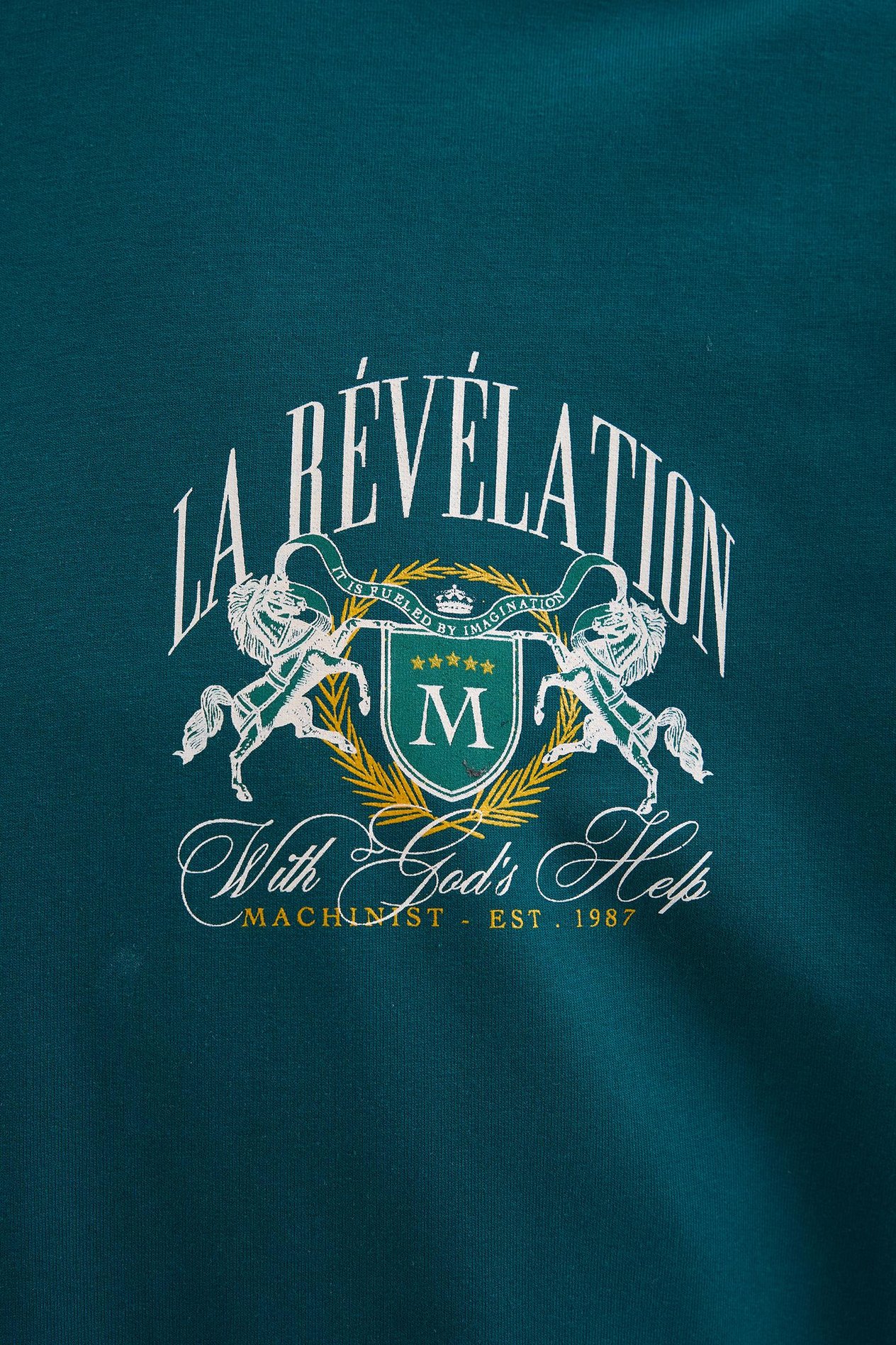 Erkek La Revelation Printed Oversi̇ze Ti̇şört OIL GREEN