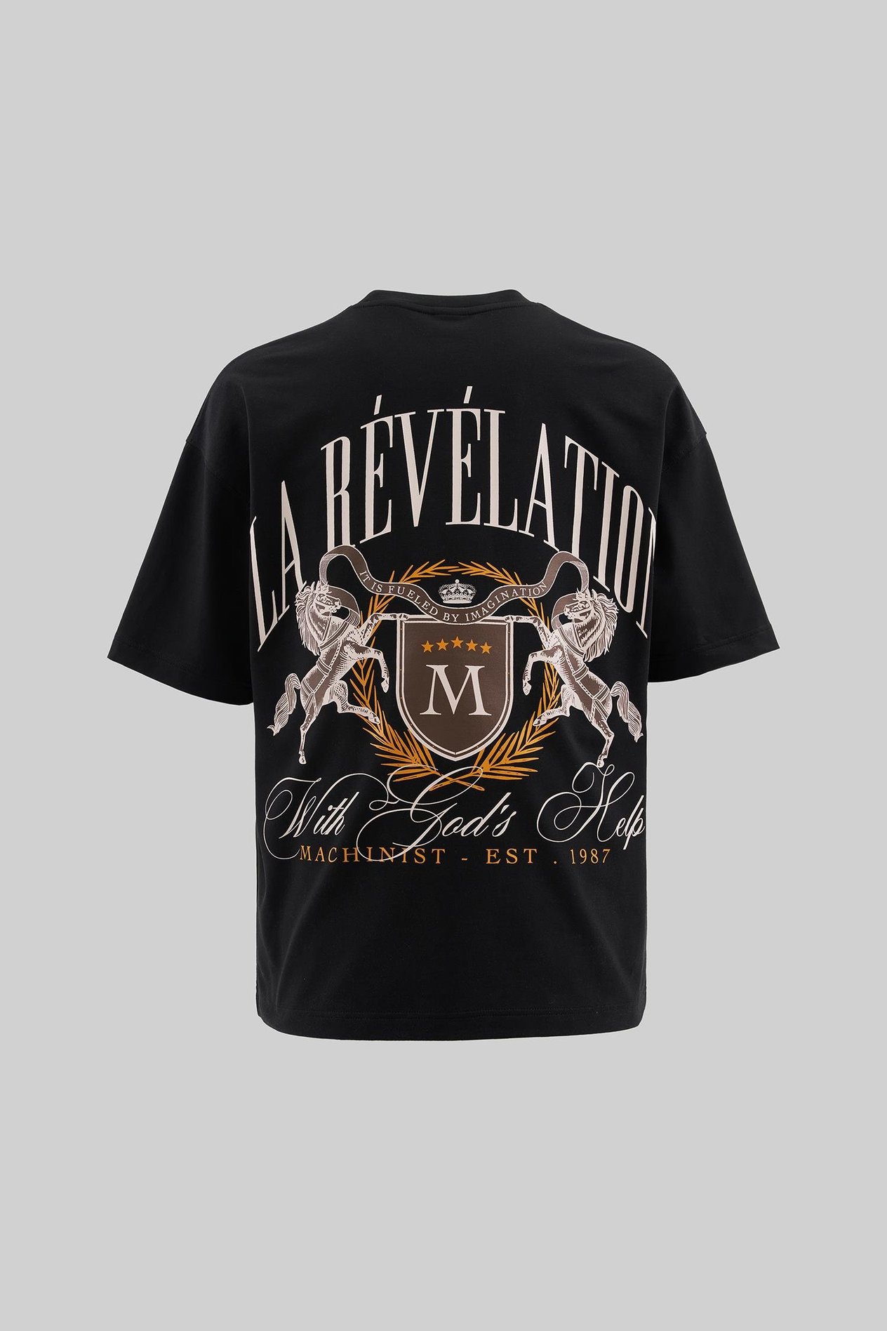 Erkek La Revelation Printed Oversi̇ze Ti̇şört DARK BLACK