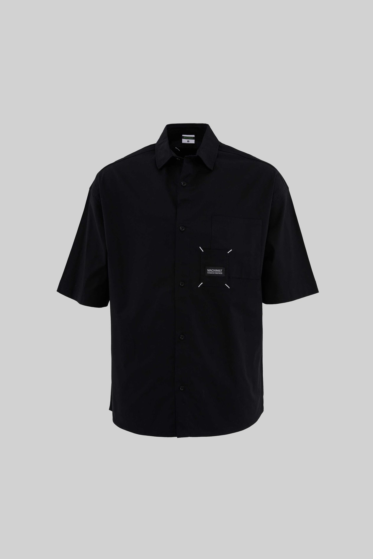 Erkek Labeled And Technical Stitched Gömlek BLACK