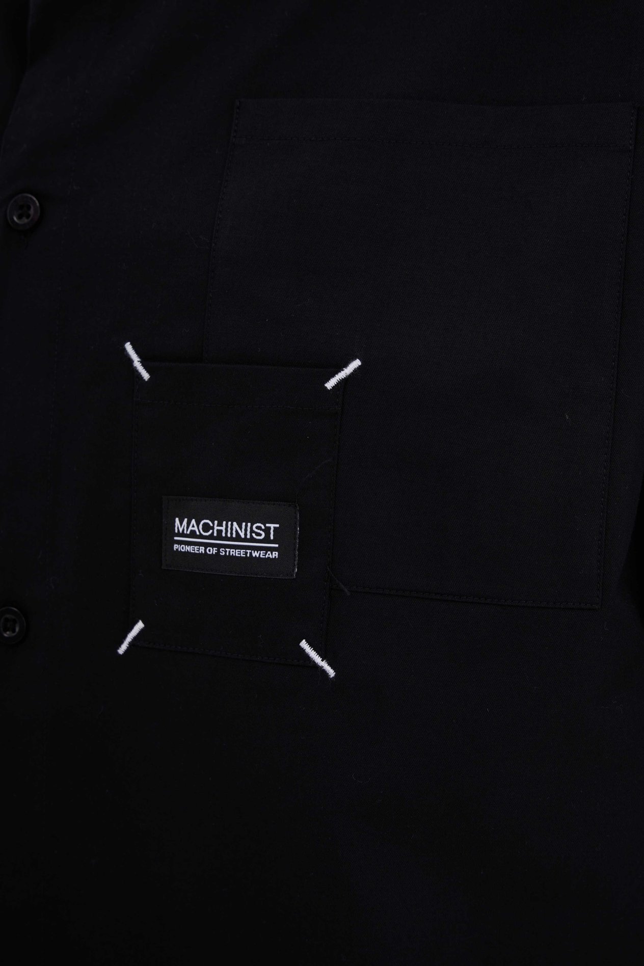 Erkek Labeled And Technical Stitched Gömlek BLACK