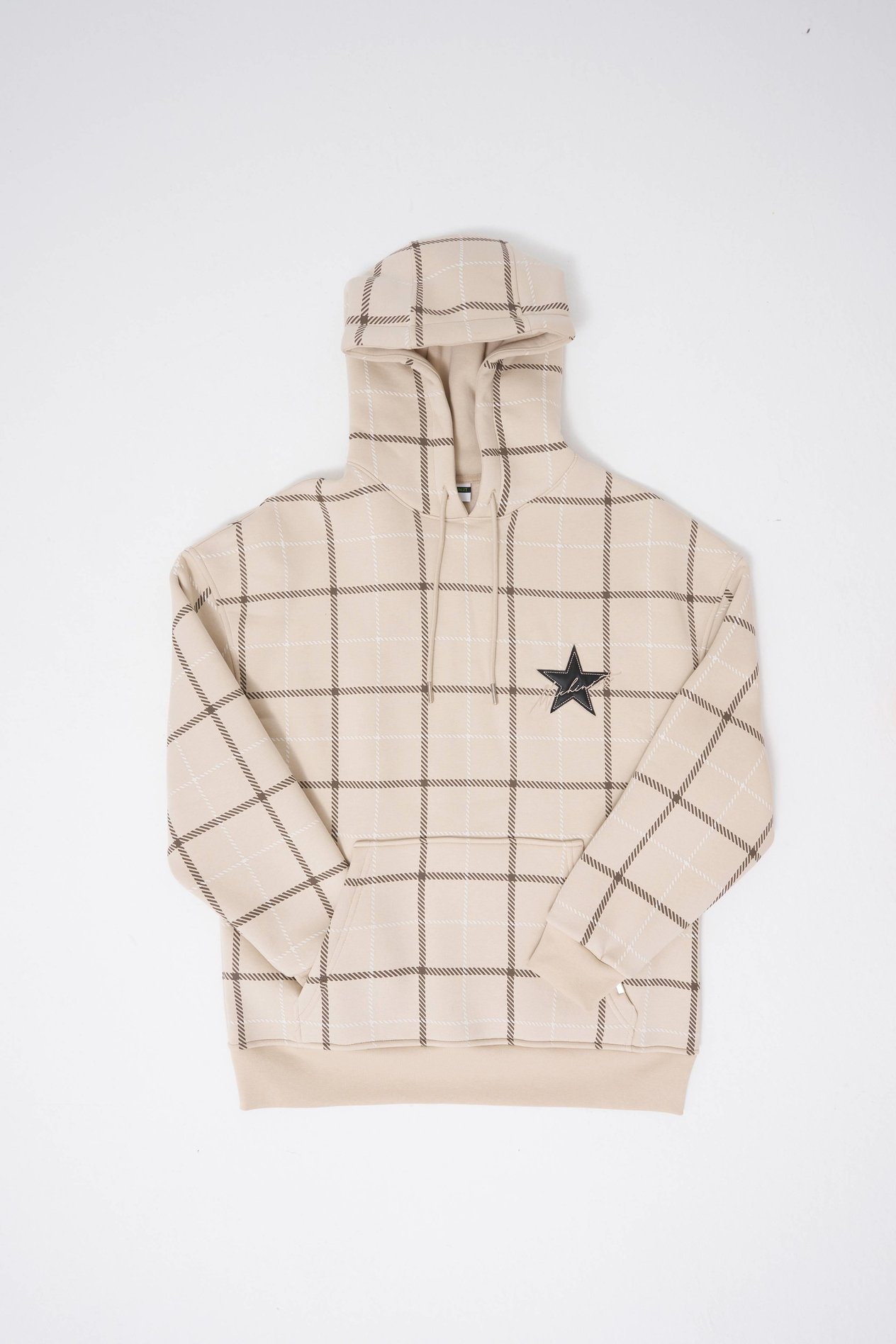 Erkek Leather Applique Hoodie SOFT BEIGE