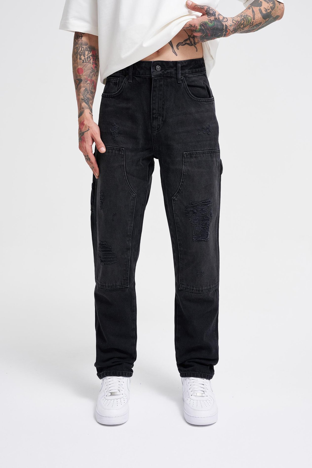 Erkek Loose Fit Asphalt Jean Pantolon