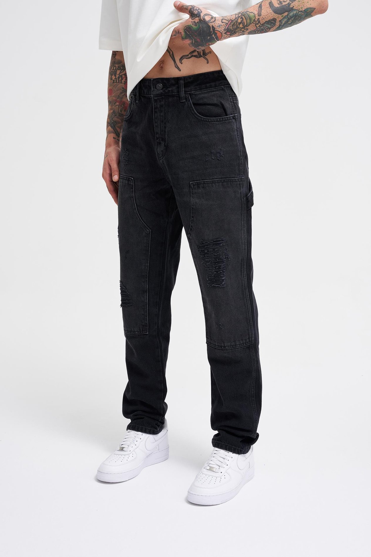 Erkek Loose Fit Asphalt Jean Pantolon