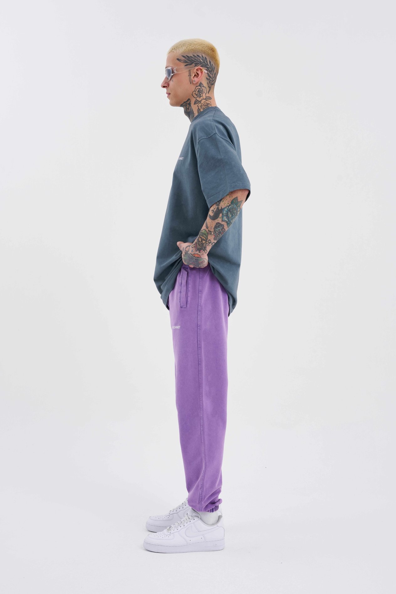 Erkek Luxury Basic Yıkamalı Jogger Eşofman Altı NEW PURPLE