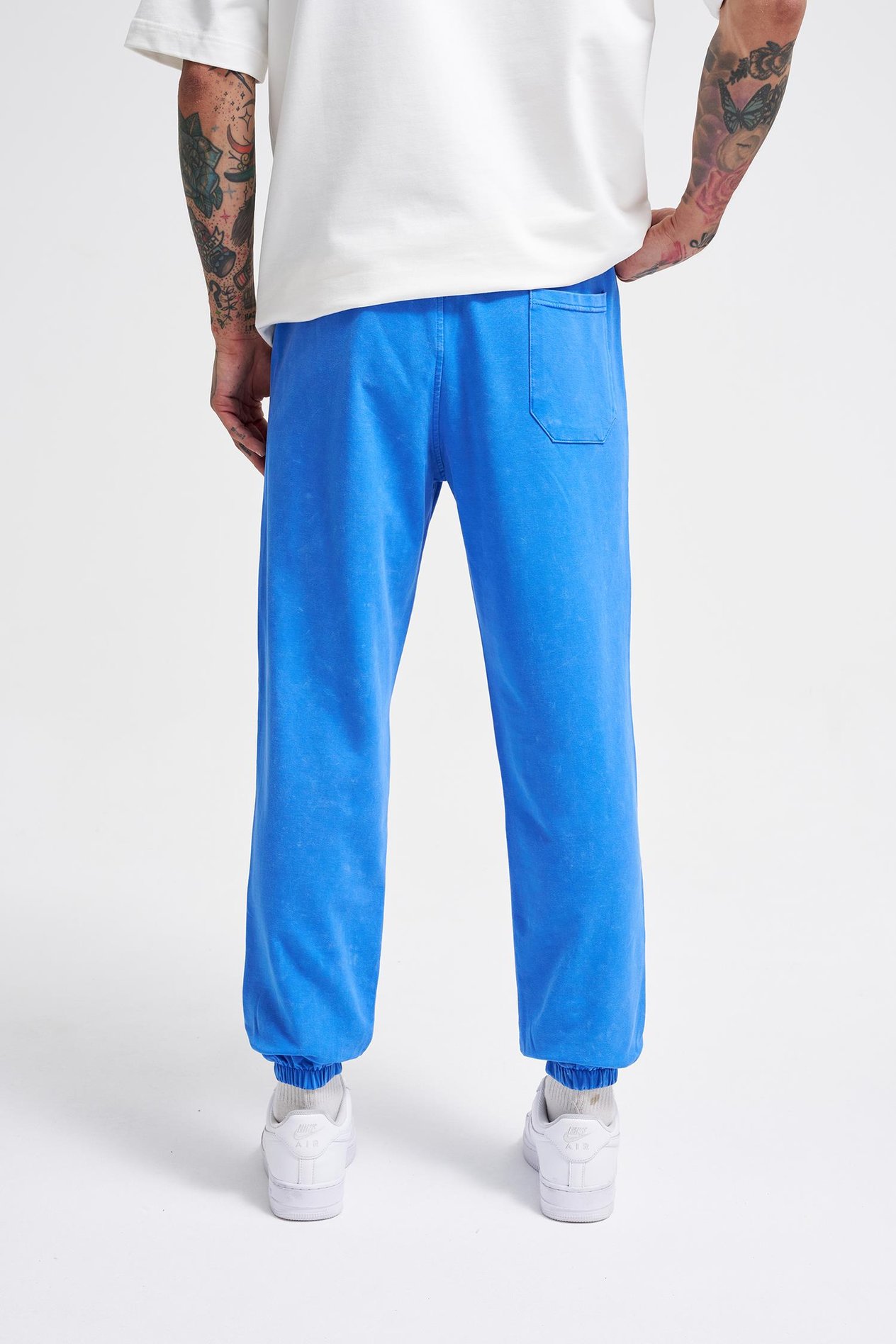 Erkek Luxury Basic Yıkamalı Jogger Eşofman Altı SOFT BLUE SPOTTED