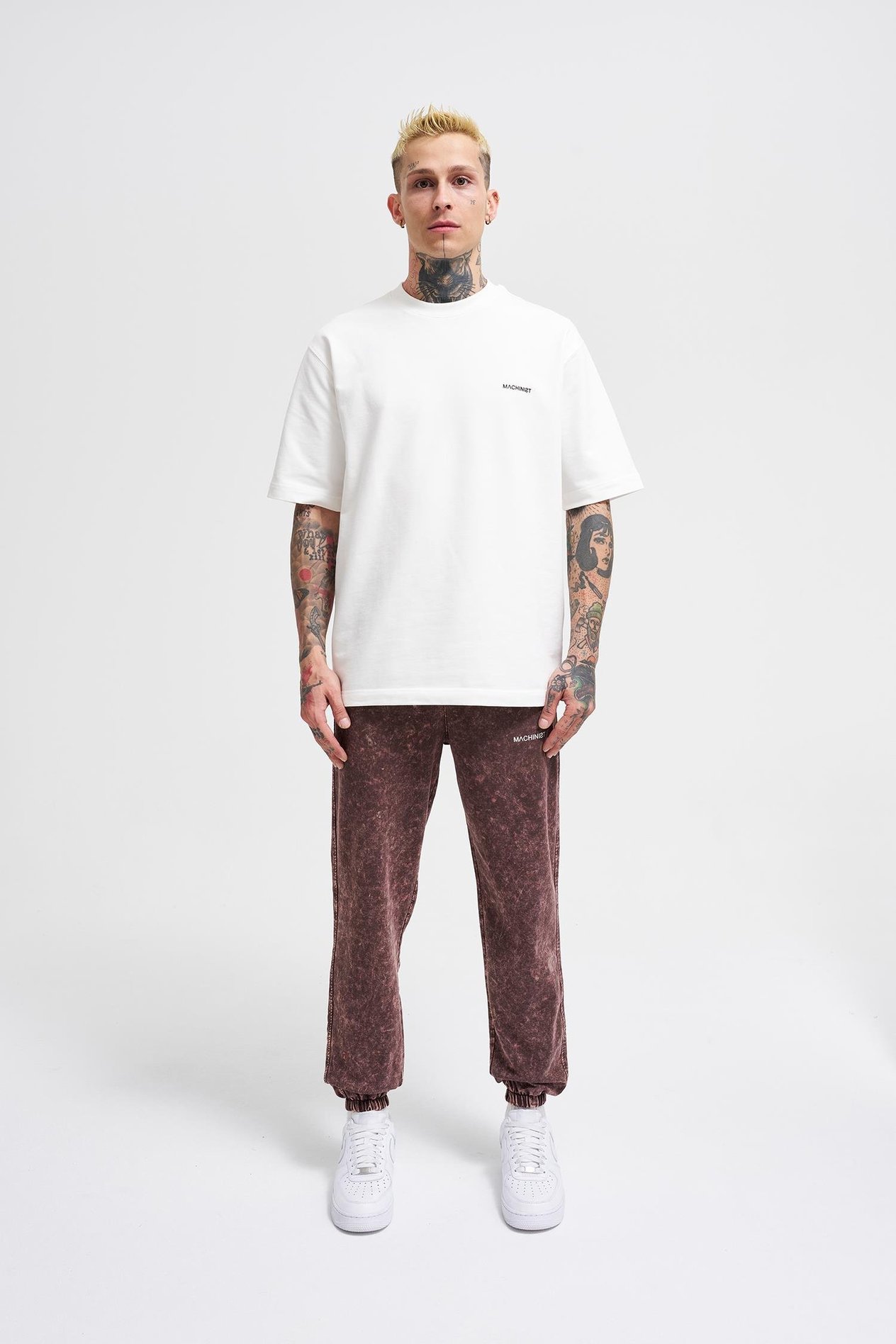 Erkek Luxury Basic Yıkamalı Jogger Eşofman Altı OAK COFFEE SPOTTED