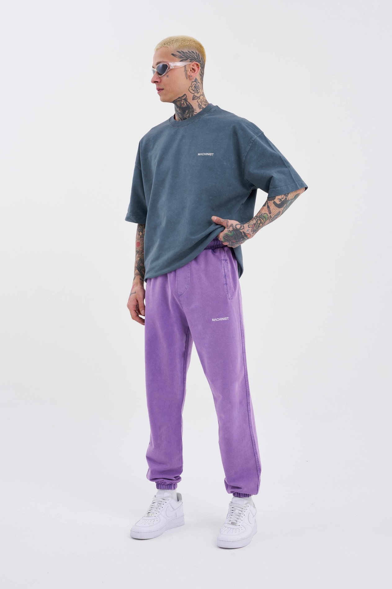 Erkek Luxury Basic Yıkamalı Jogger Eşofman Altı NEW PURPLE